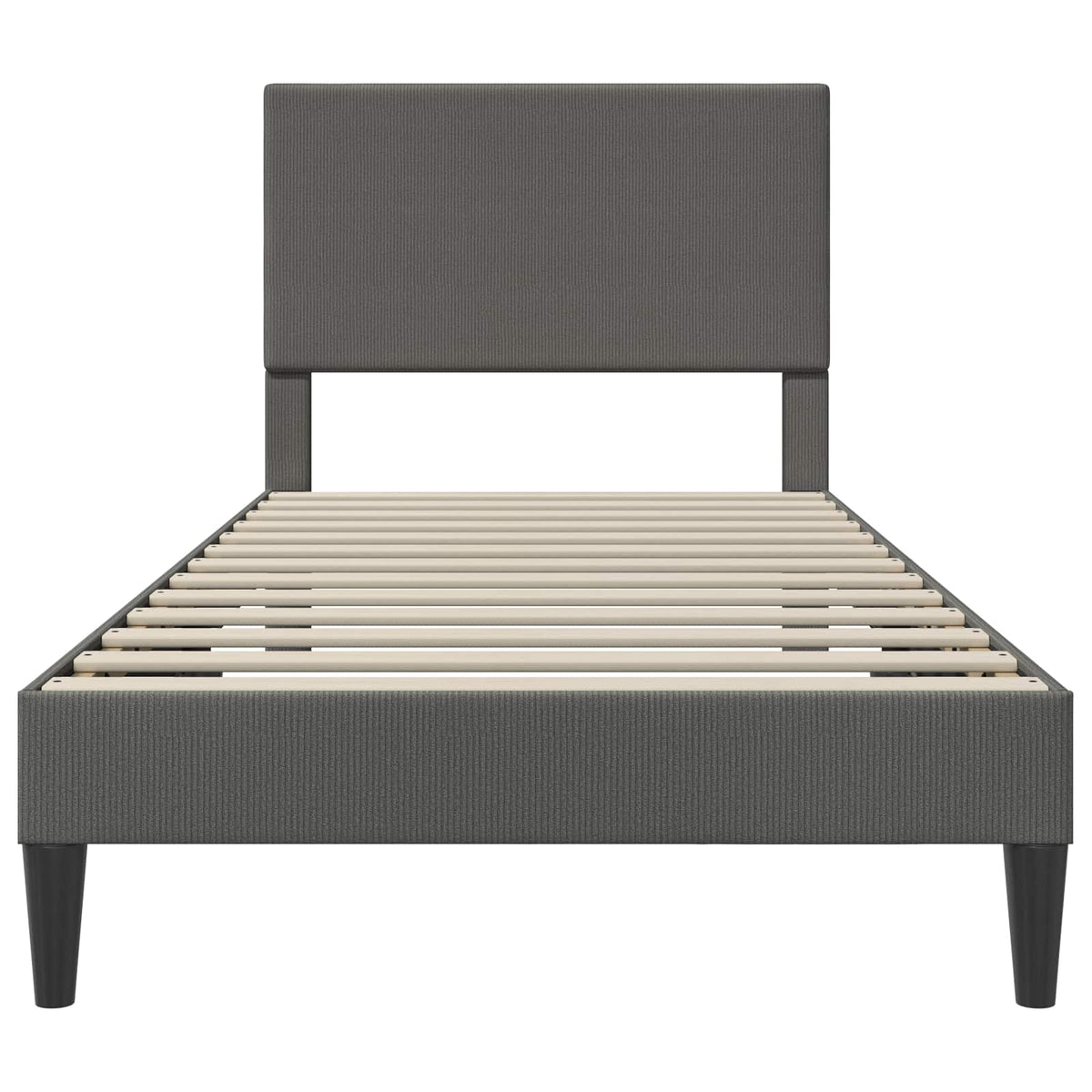Bed Frame with Headboard Dark Grey 90 x 190 cm Corduroy Fabric