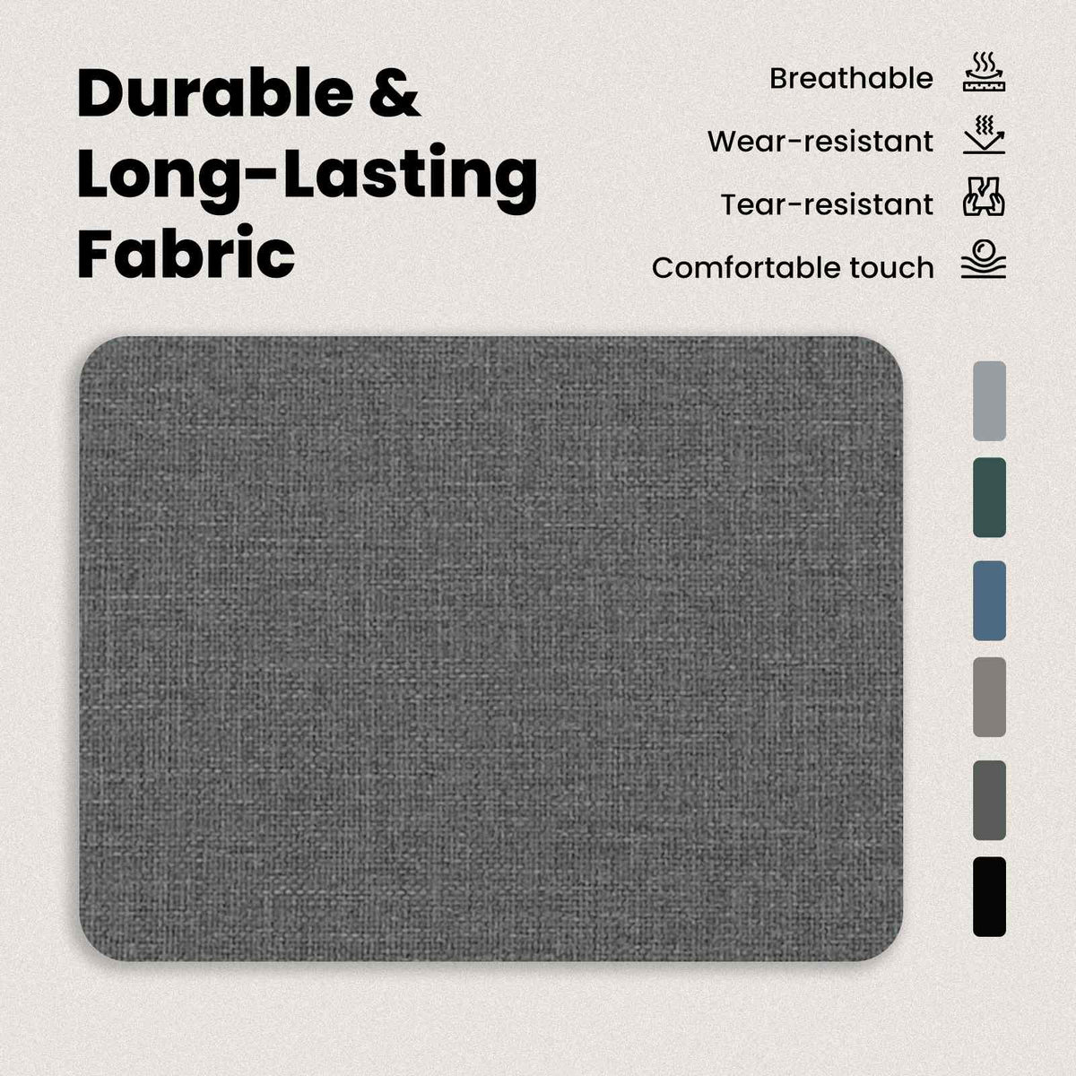 Bed Frame with Headboard Dark Grey 180 x 200 cm Fabric