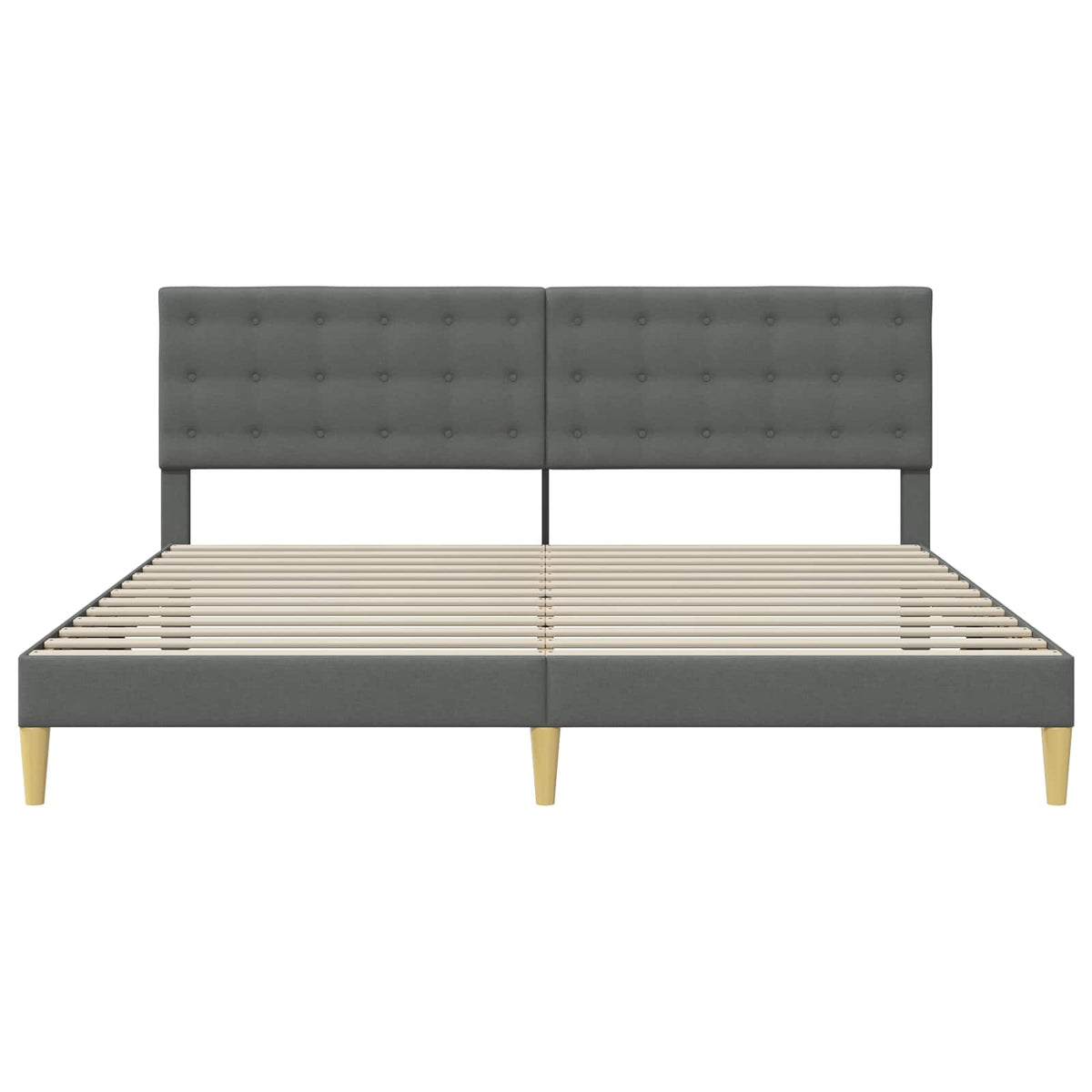 Bed Frame with Headboard Dark Grey 180 x 200 cm Fabric