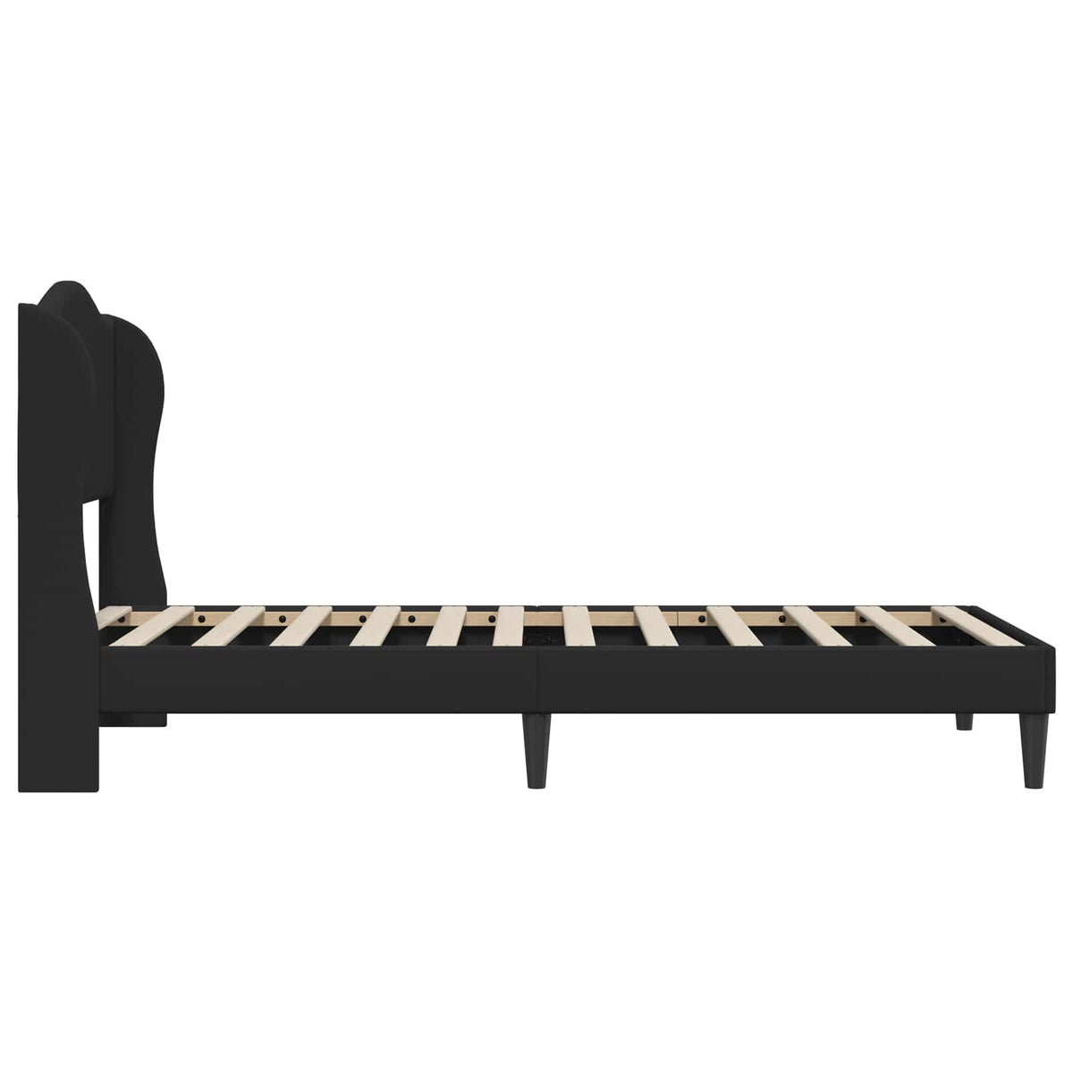 Bed Frame with Headboard Black 107 x 203 cm Faux Leather