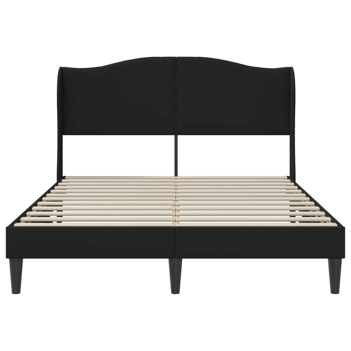 Bed Frame with Headboard Black 152 x 203 cm Faux Leather