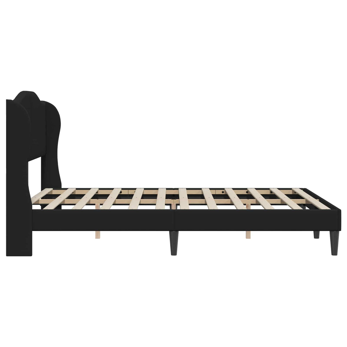 Bed Frame with Headboard Black 152 x 203 cm Faux Leather