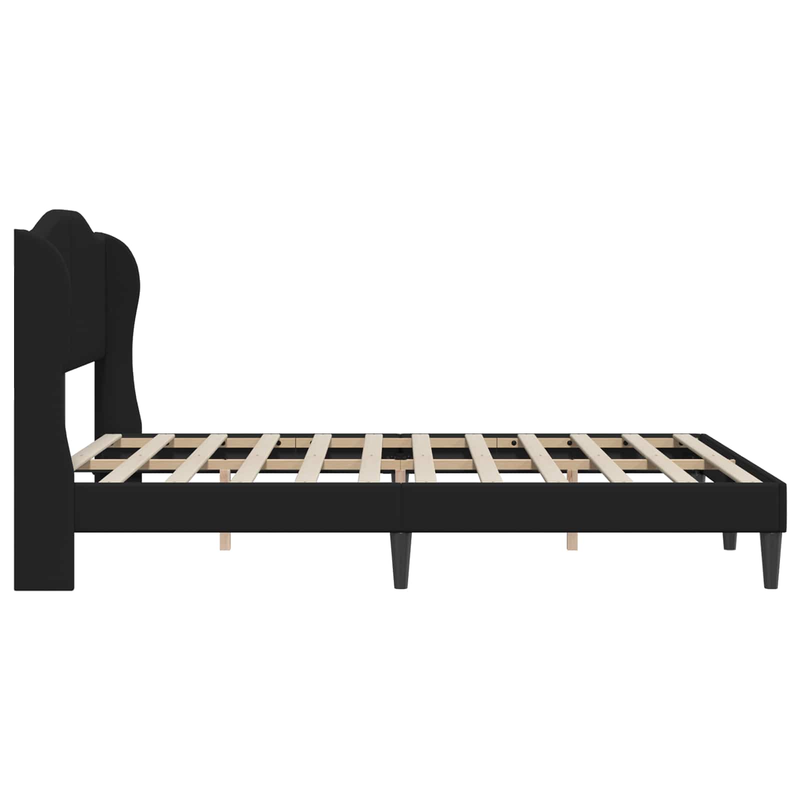Bed Frame with Headboard Black 152 x 203 cm Faux Leather