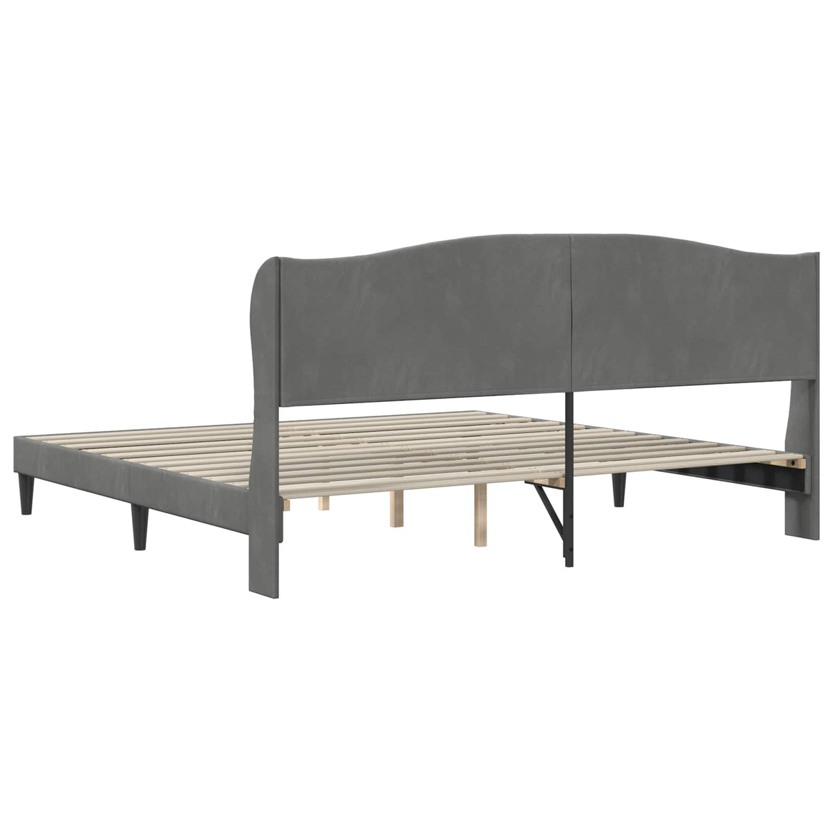 Bed Frame with Headboard Dark Grey 180 x 200 cm Velvet