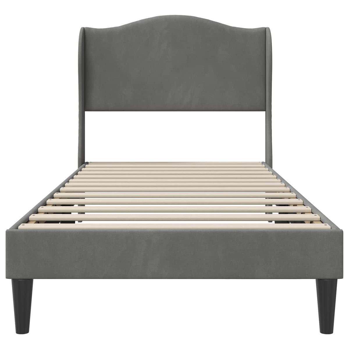 Bed Frame with Headboard Dark Grey 107 x 203 cm Velvet