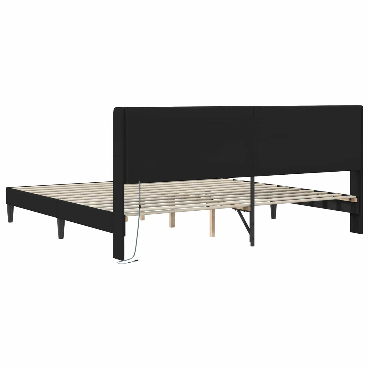 Bed Frame with LED Strip Lights Black 180 x 200 cm Faux Leather