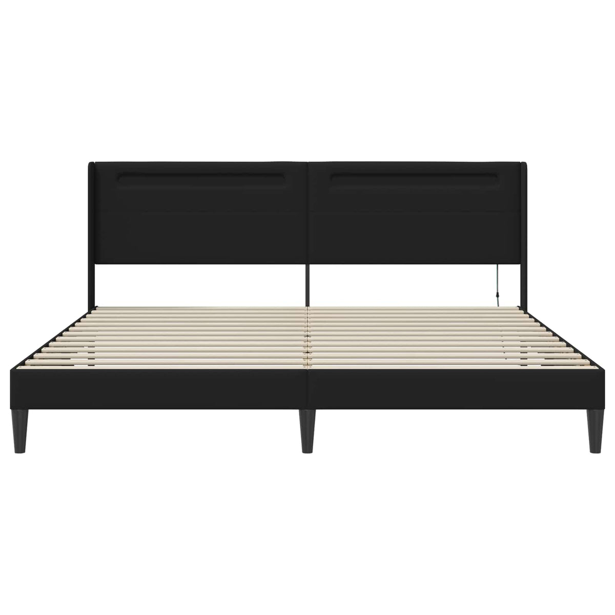 Bed Frame with LED Strip Lights Black 180 x 200 cm Faux Leather
