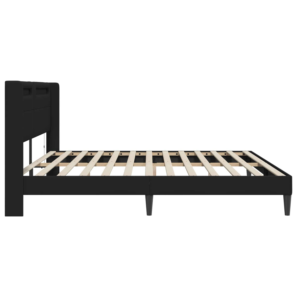 Bed Frame with LED Strip Lights Black 180 x 200 cm Faux Leather
