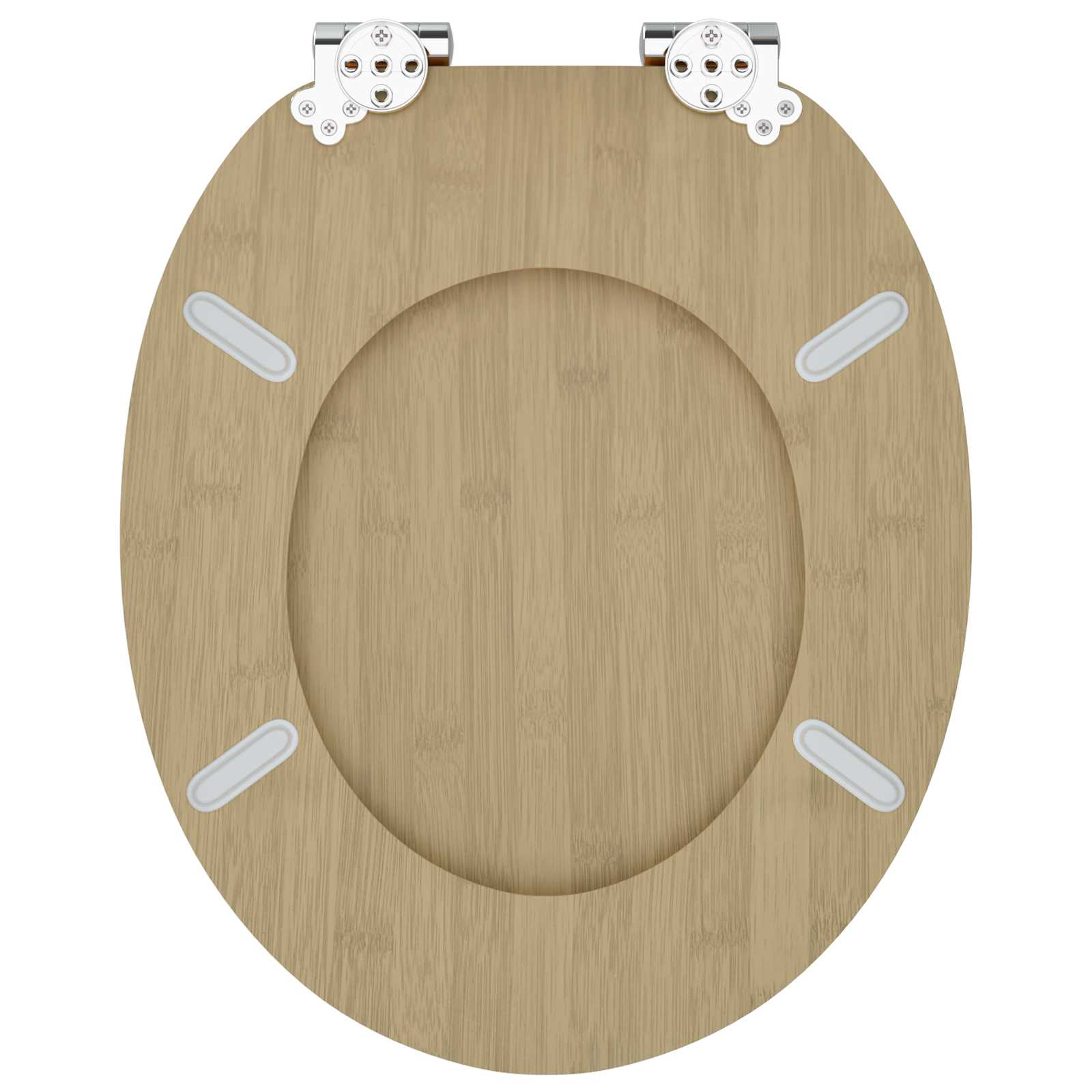 Soft-Close Toilet Seat 2 pcs Light Bamboo Color 44 x 38 cm