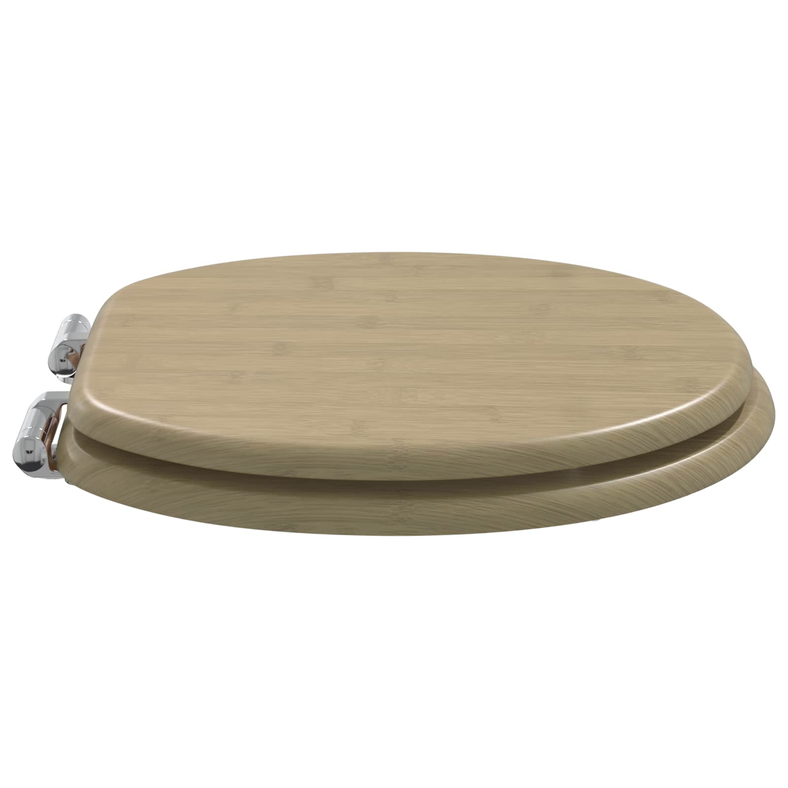 Soft-Close Toilet Seat 2 pcs Light Bamboo Color 44 x 38 cm