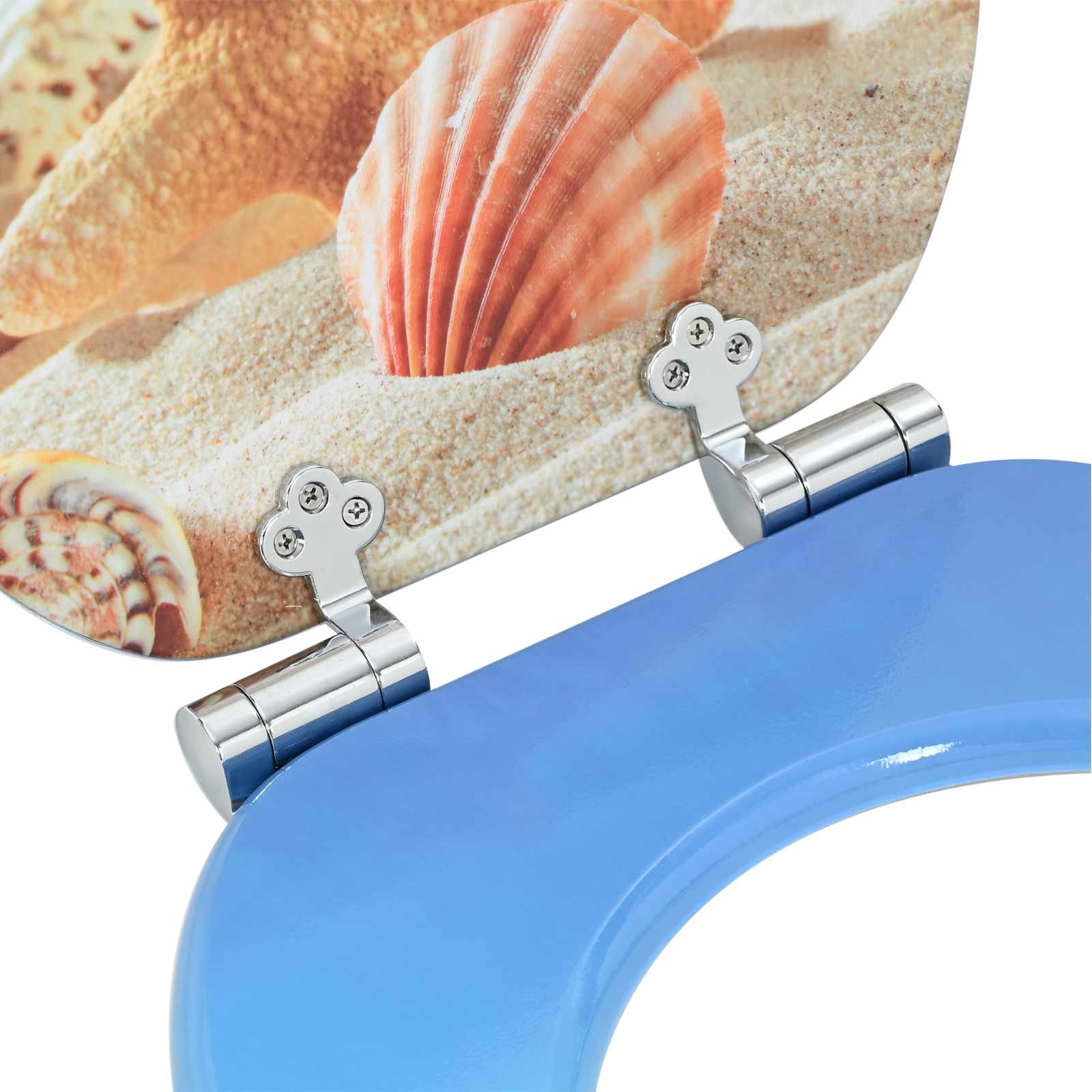 Soft-Close Toilet Seat 2 pcs Sea Muschel 44 x 38 cm MDF board