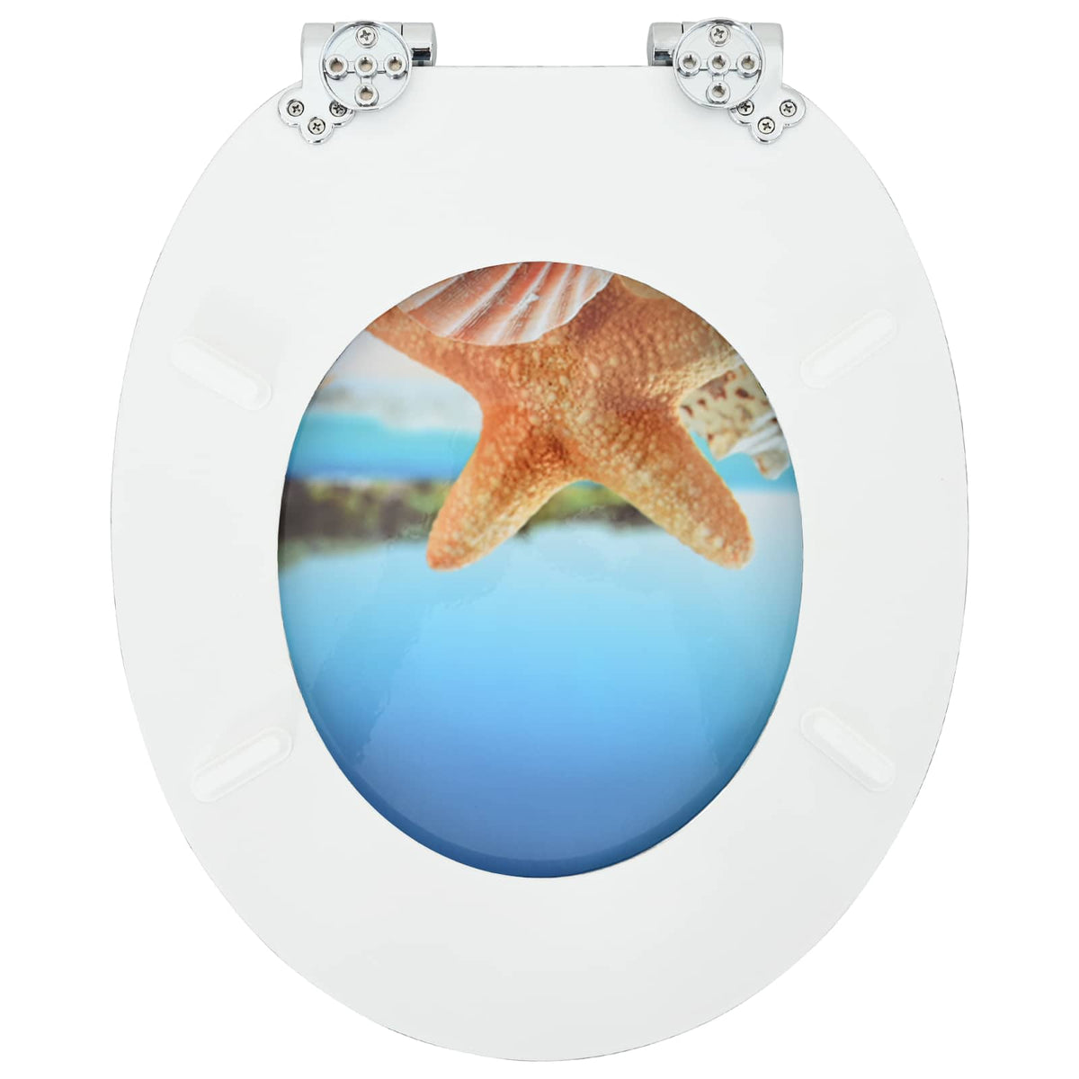 Soft-Close Toilet Seat 2 pcs Sea Muschel 44 x 38 cm MDF board