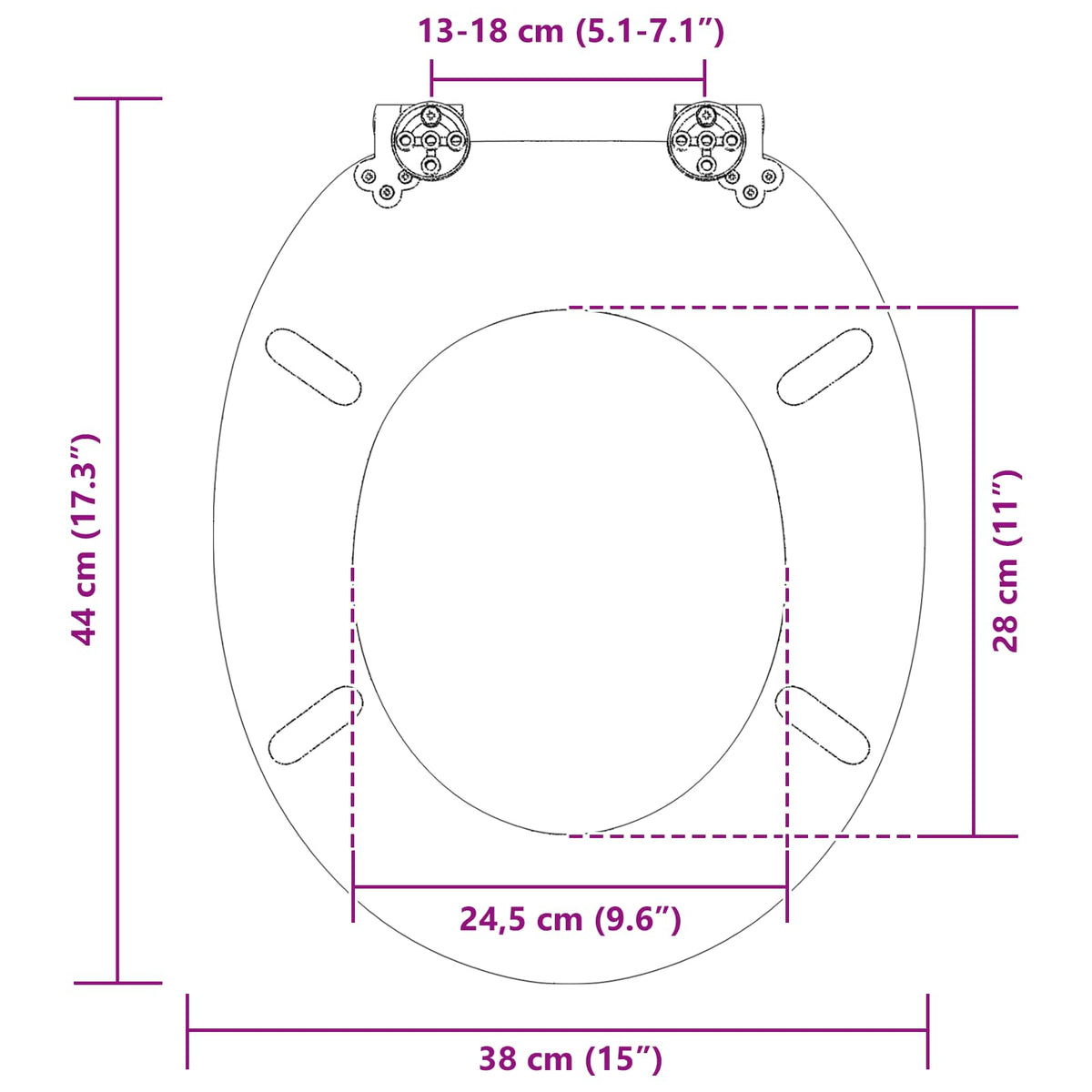 Soft-Close Toilet Seat 2 pcs Sea Muschel 44 x 38 cm MDF board