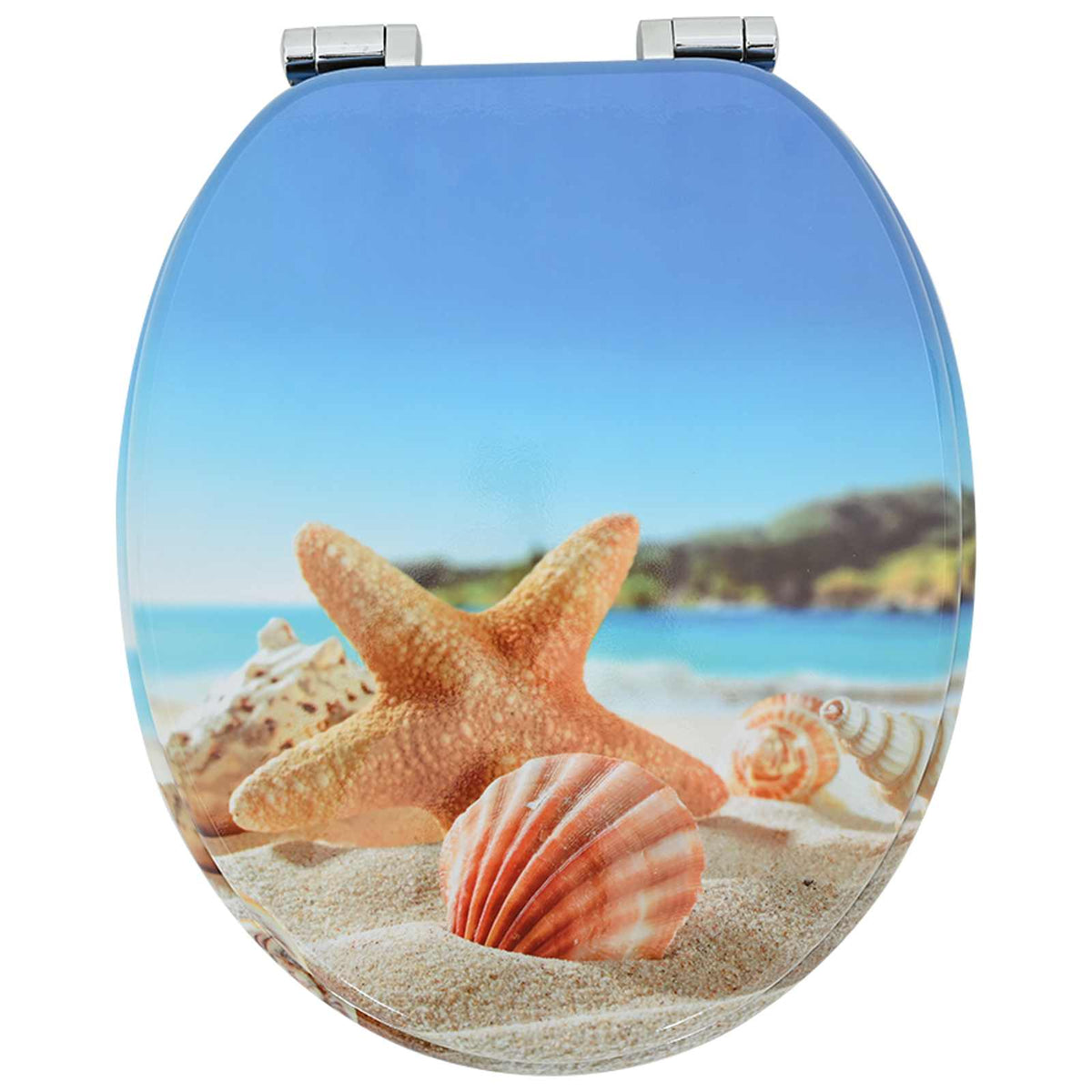 Soft-Close Toilet Seat 2 pcs Sea Muschel 44 x 38 cm MDF board