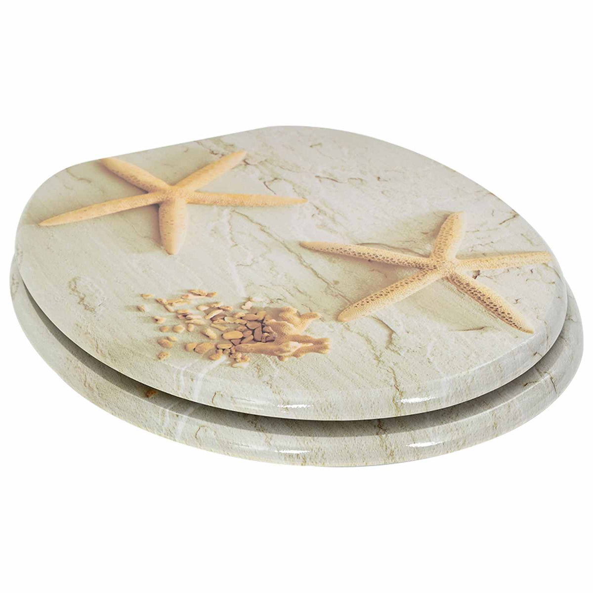 Soft-Close Toilet Seat 2 pcs Yellow and White 44 x 38 cm