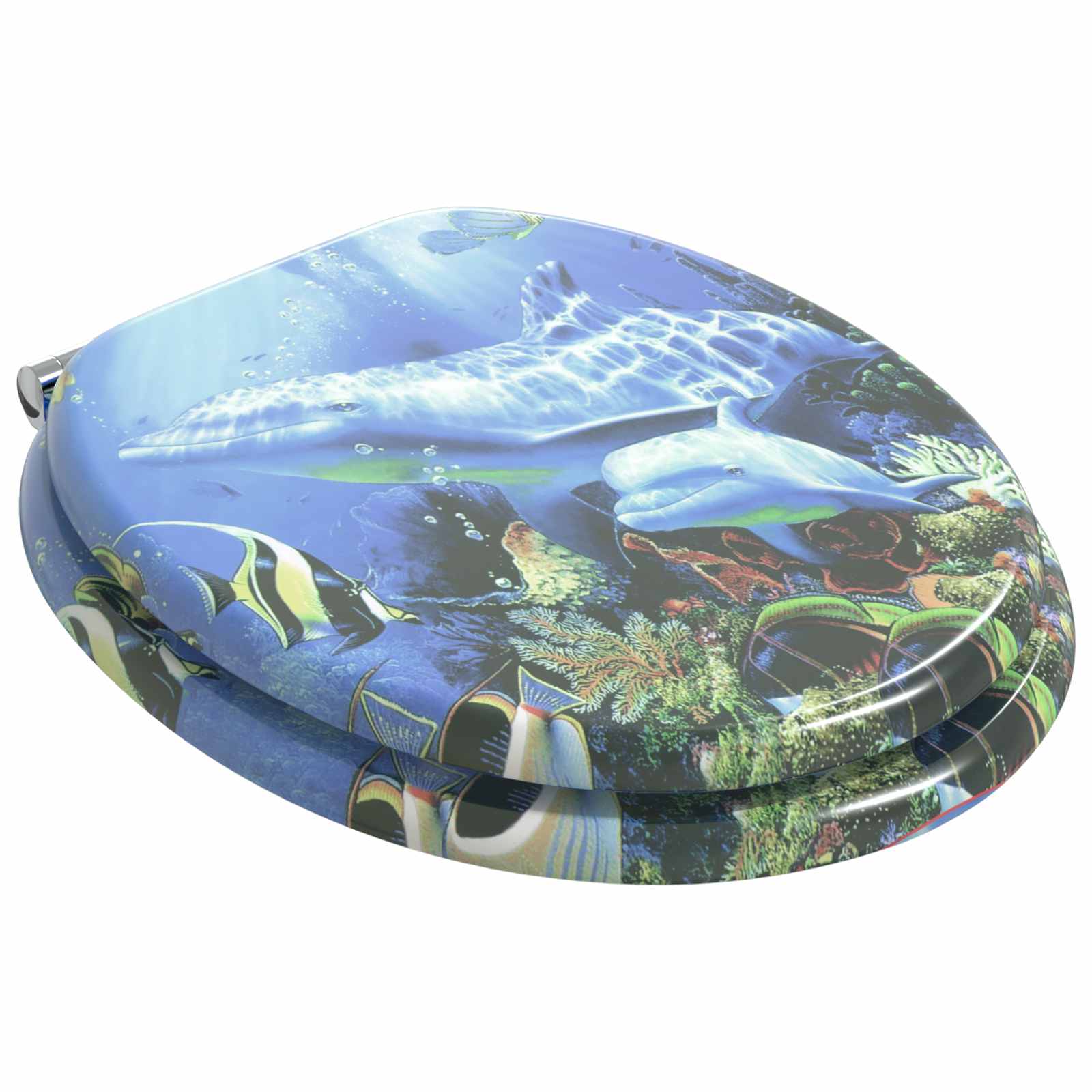 Soft-Close Toilet Seat 2 pcs Blue 44 x 38 cm MDF board