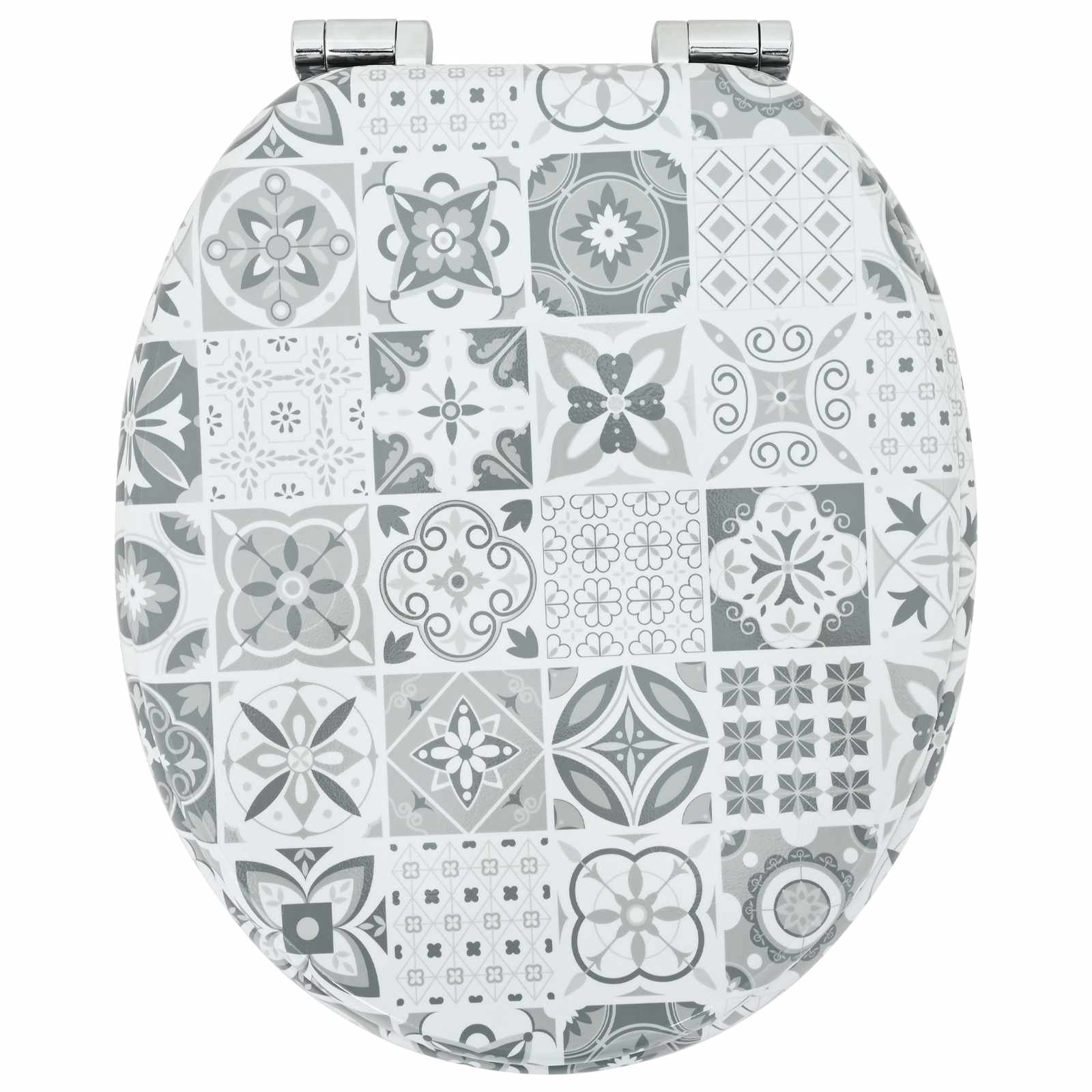 Soft-Close Toilet Seat 2 pcs Blue and White Porcelain MDF board