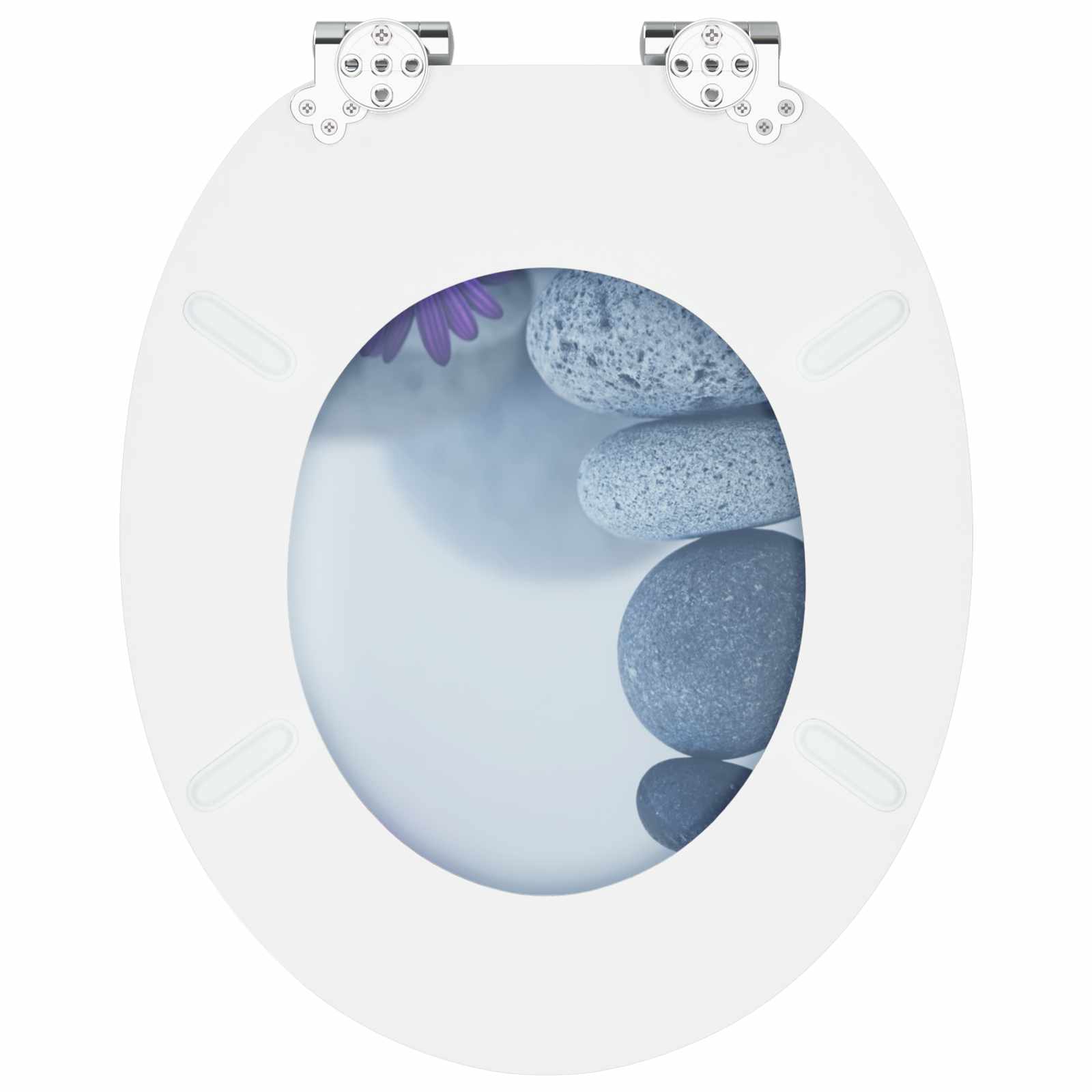 Soft-Close Toilet Seat 2 pcs Grey 44 x 38 cm MDF board