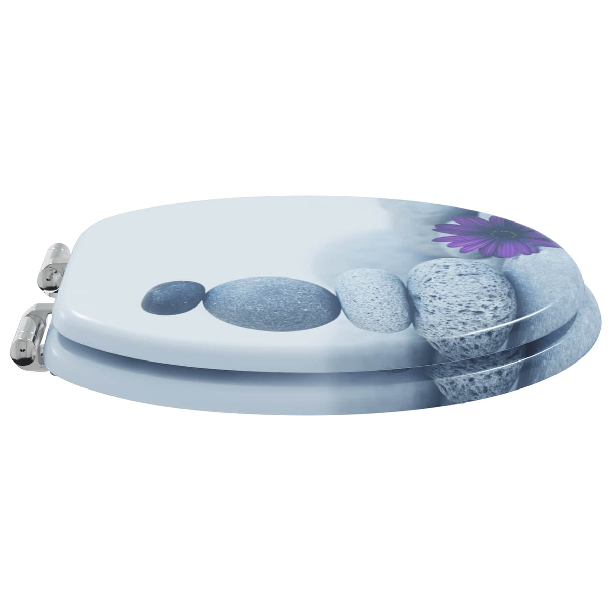 Soft-Close Toilet Seat 2 pcs Grey 44 x 38 cm MDF board