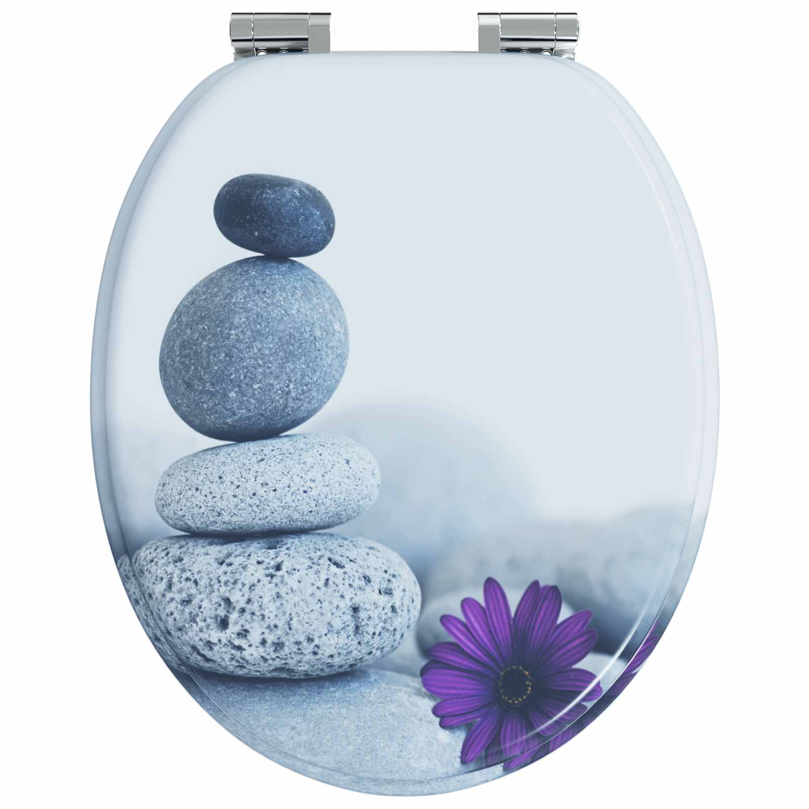 Soft-Close Toilet Seat 2 pcs Grey 44 x 38 cm MDF board