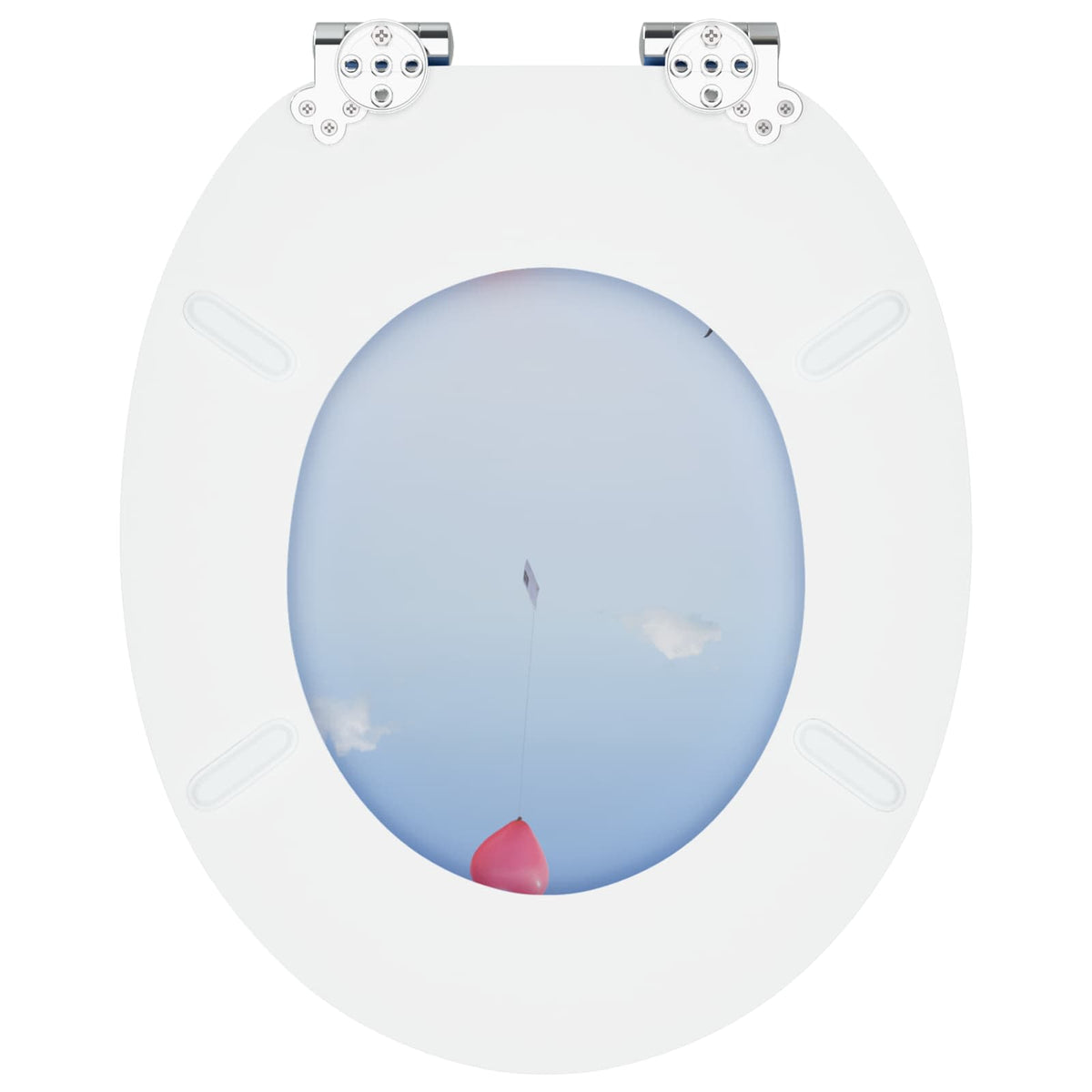 Soft-Close Toilet Seat 2 pcs Blue 44 x 38 cm MDF board
