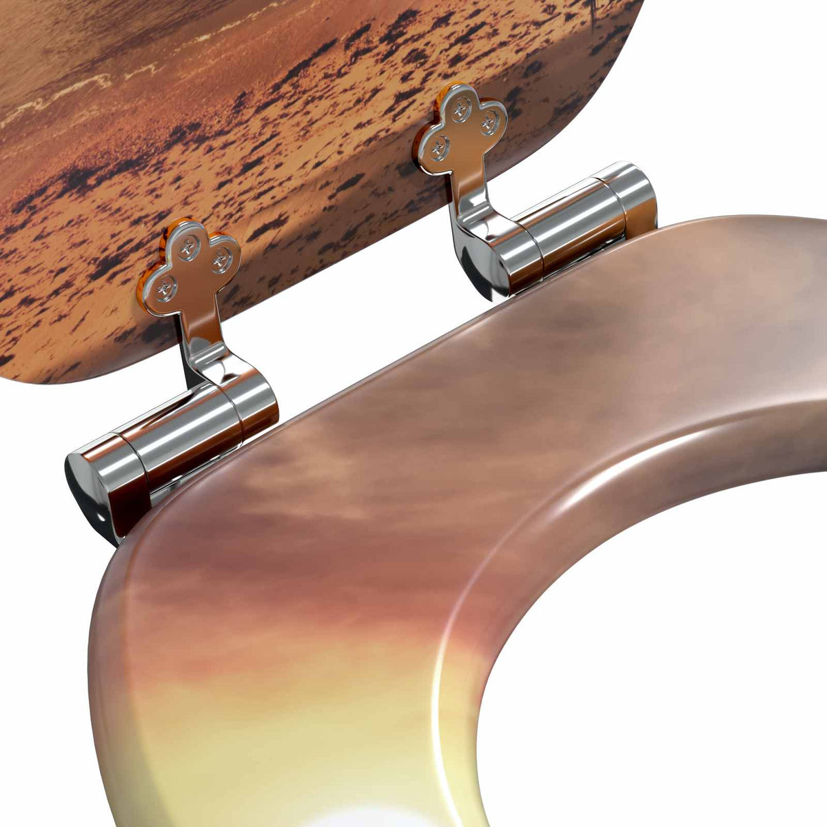 Soft-Close Toilet Seat 2 pcs Orange 44 x 38 cm MDF board
