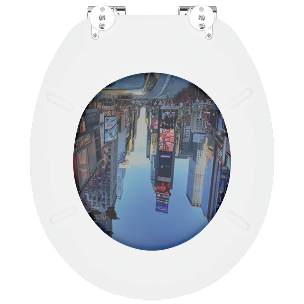 Soft-Close Toilet Seat 2 pcs Grey 44 x 38 cm MDF board