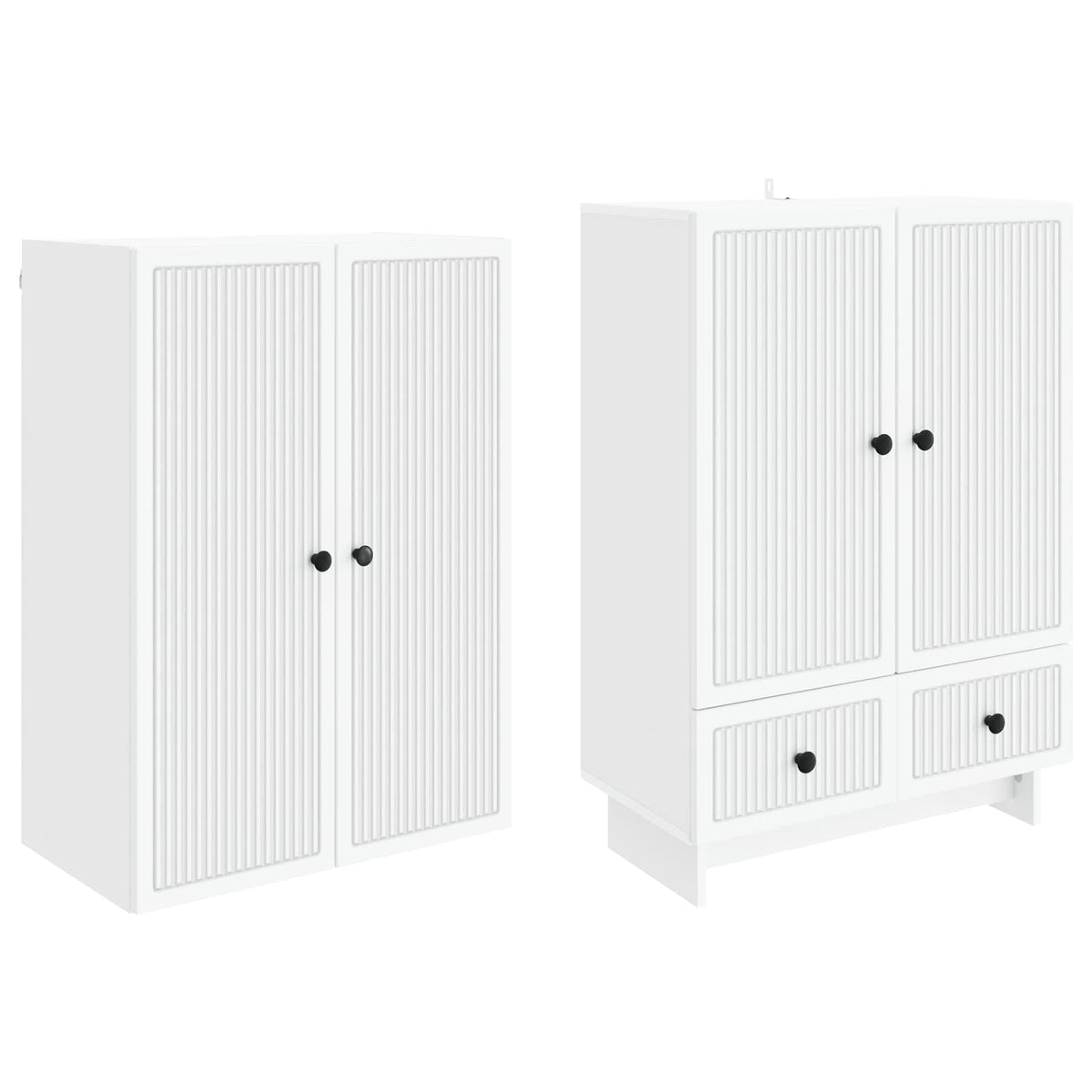 Cabinet Set 2 pcs White 66 x 34.5 x 95 cm Engineered Wood