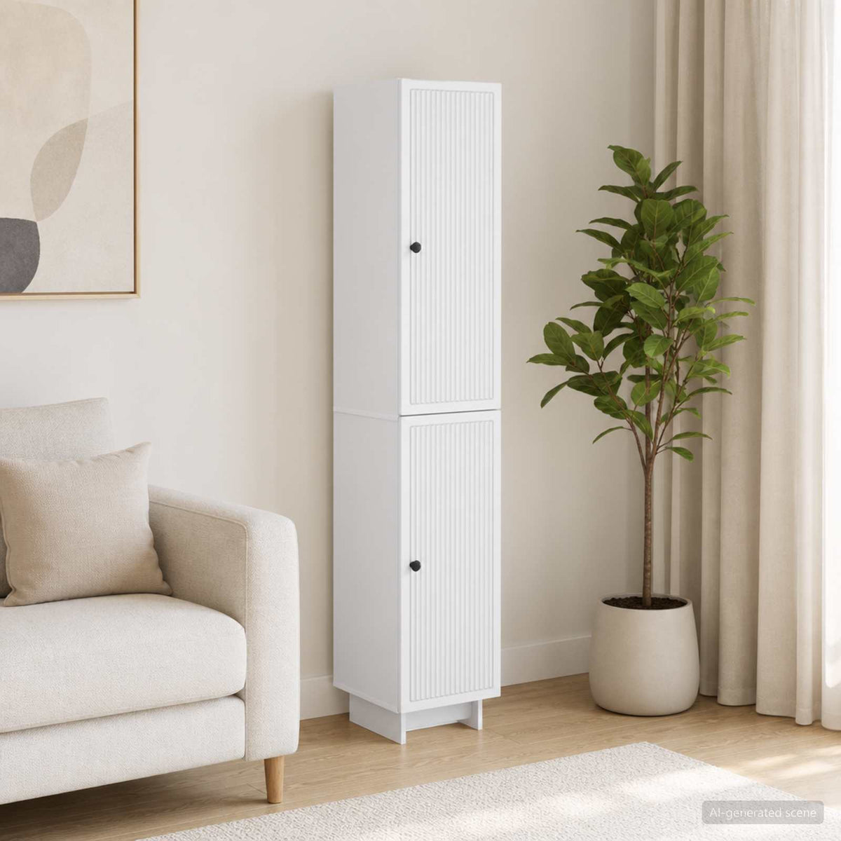 Cabinet Set 2 pcs White 34.5 x 33 x 90 cm Engineered Wood