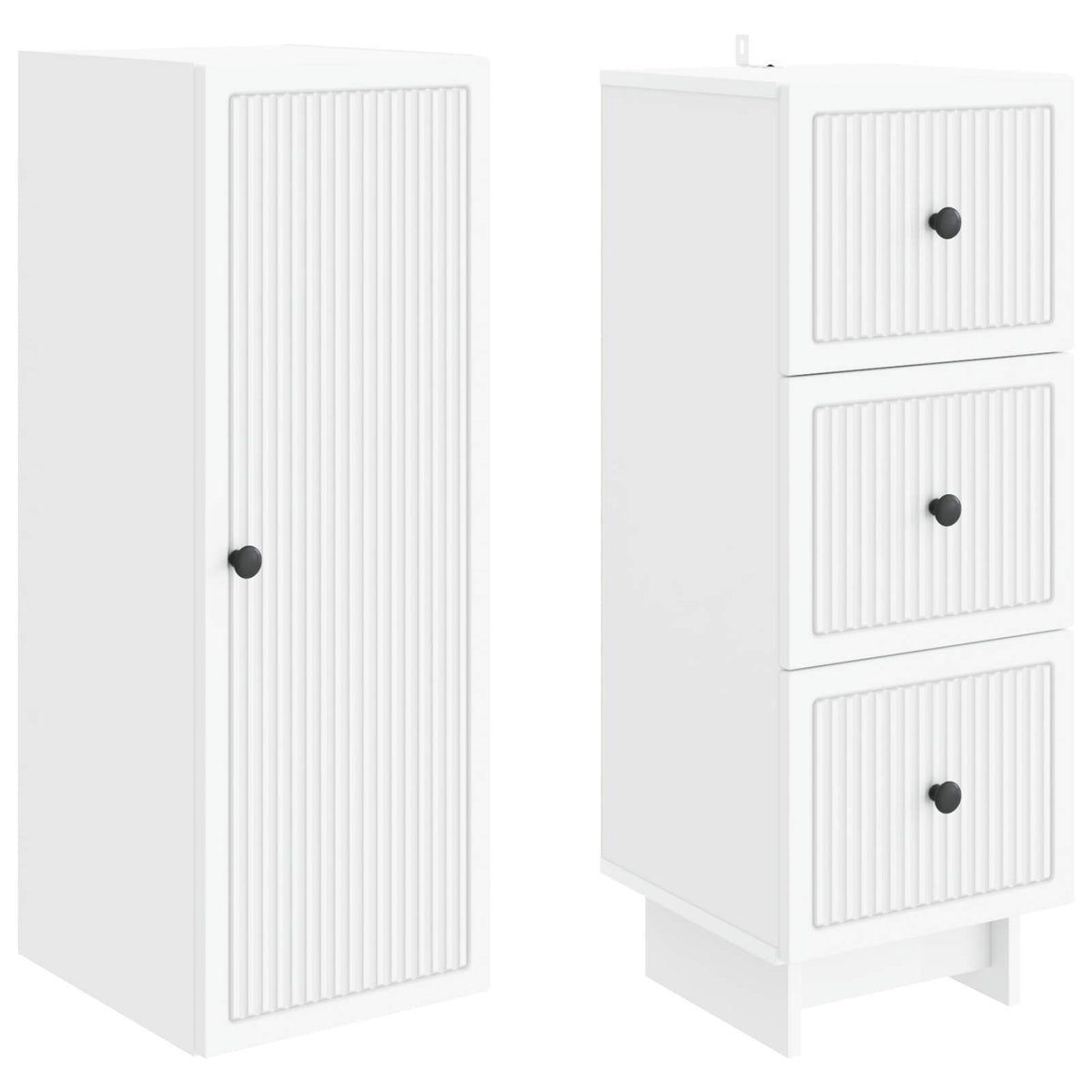 Cabinet Set 2 pcs White 33 x 34.5 x 90 cm Engineered Wood