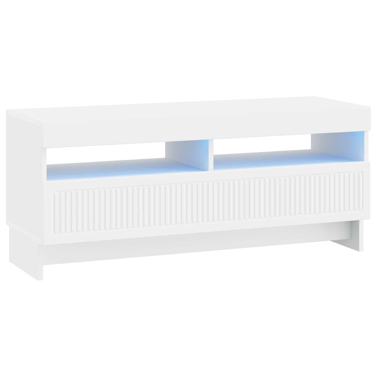 5 Piece LED TV Cabinet White Engineered Wood