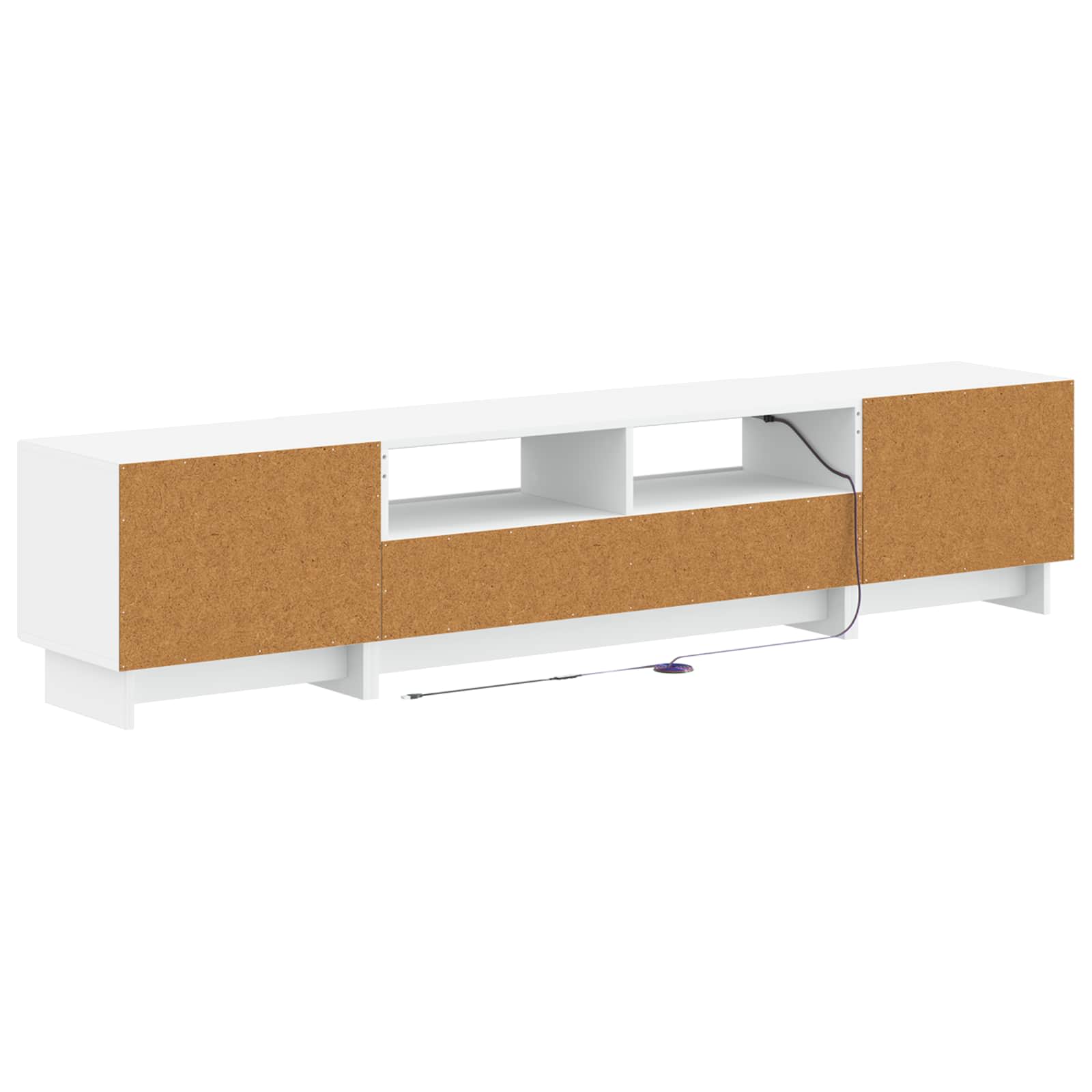 5 Piece LED TV Cabinet White Engineered Wood