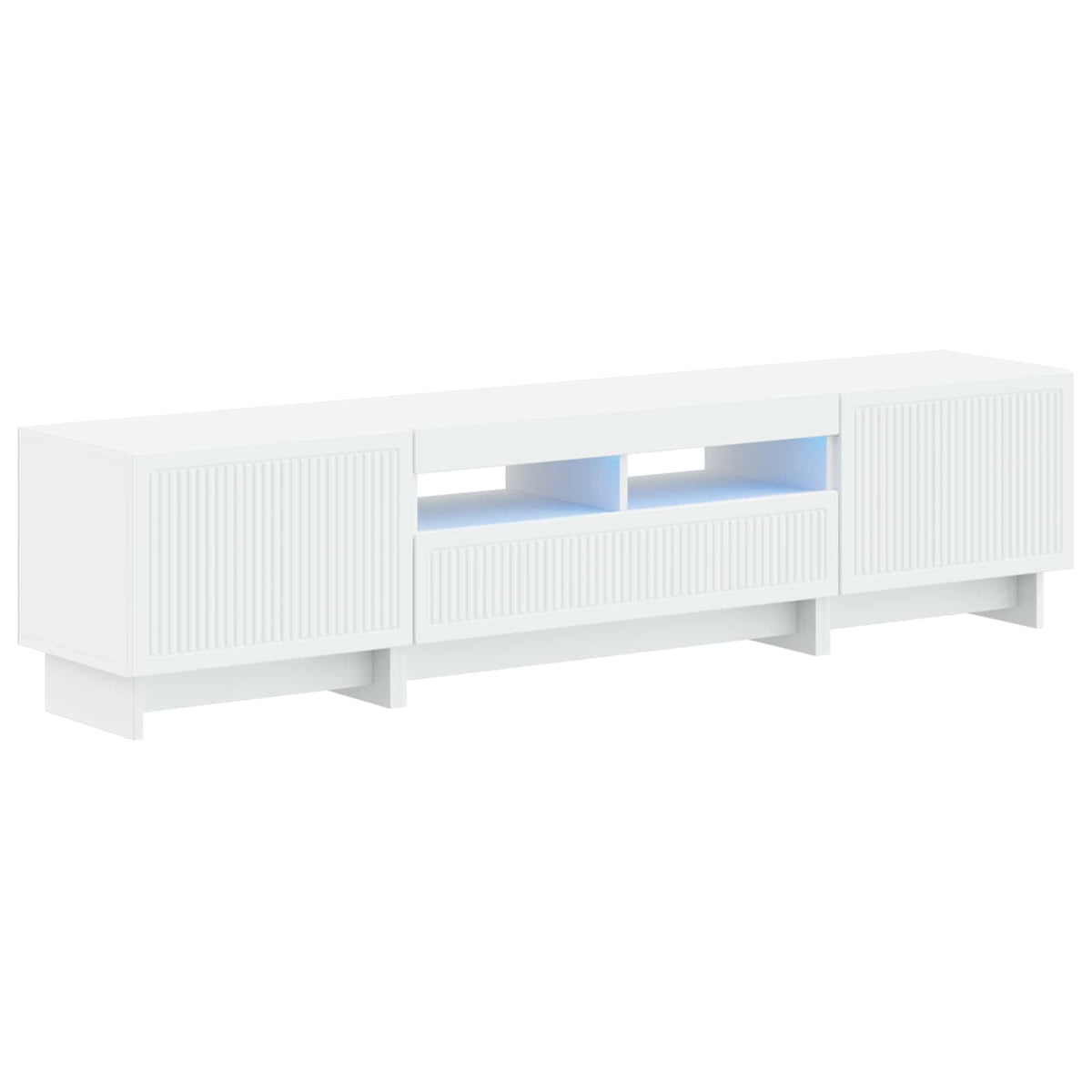5 Piece LED TV Cabinet White Engineered Wood