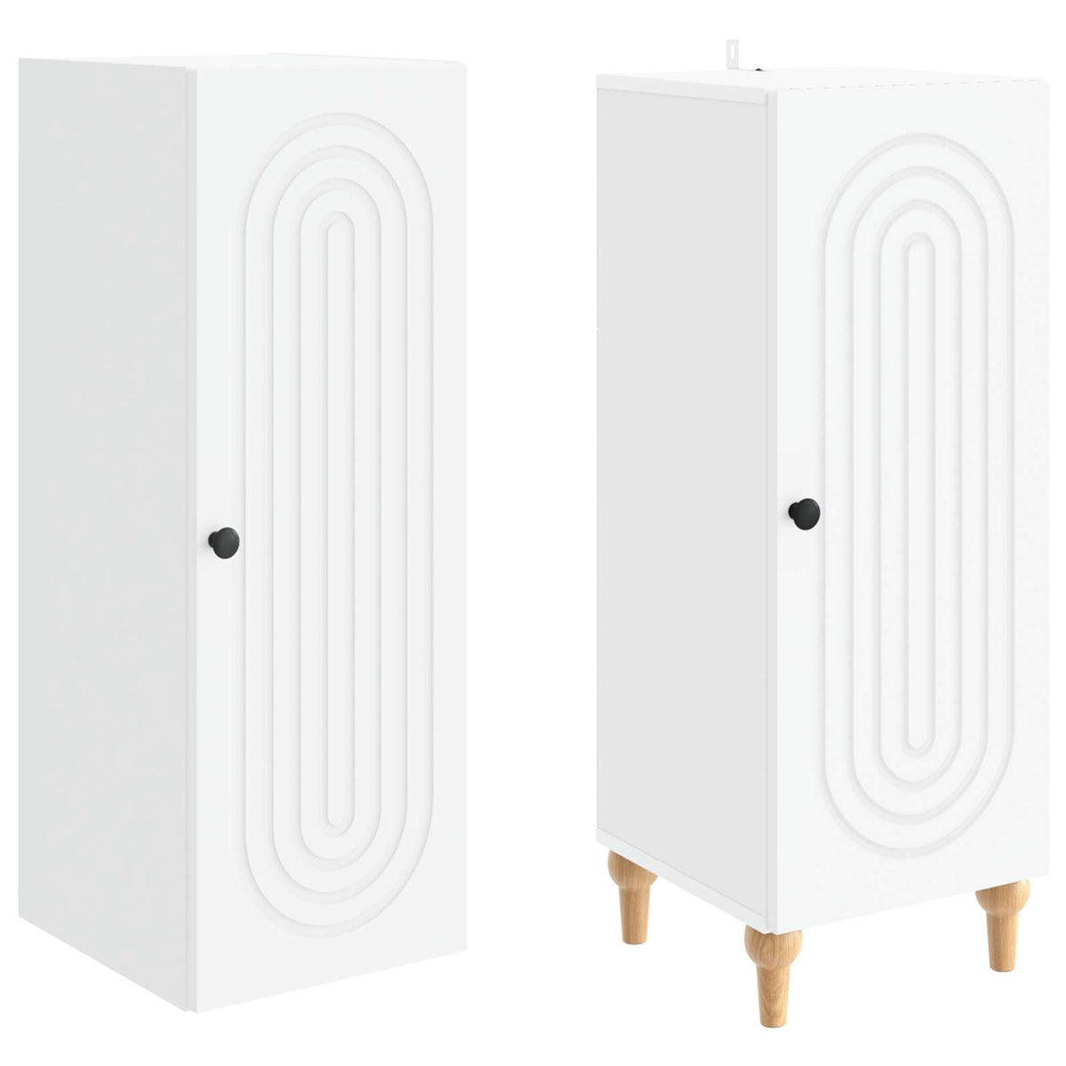 Cabinet Set 2 pcs White Engineered Wood