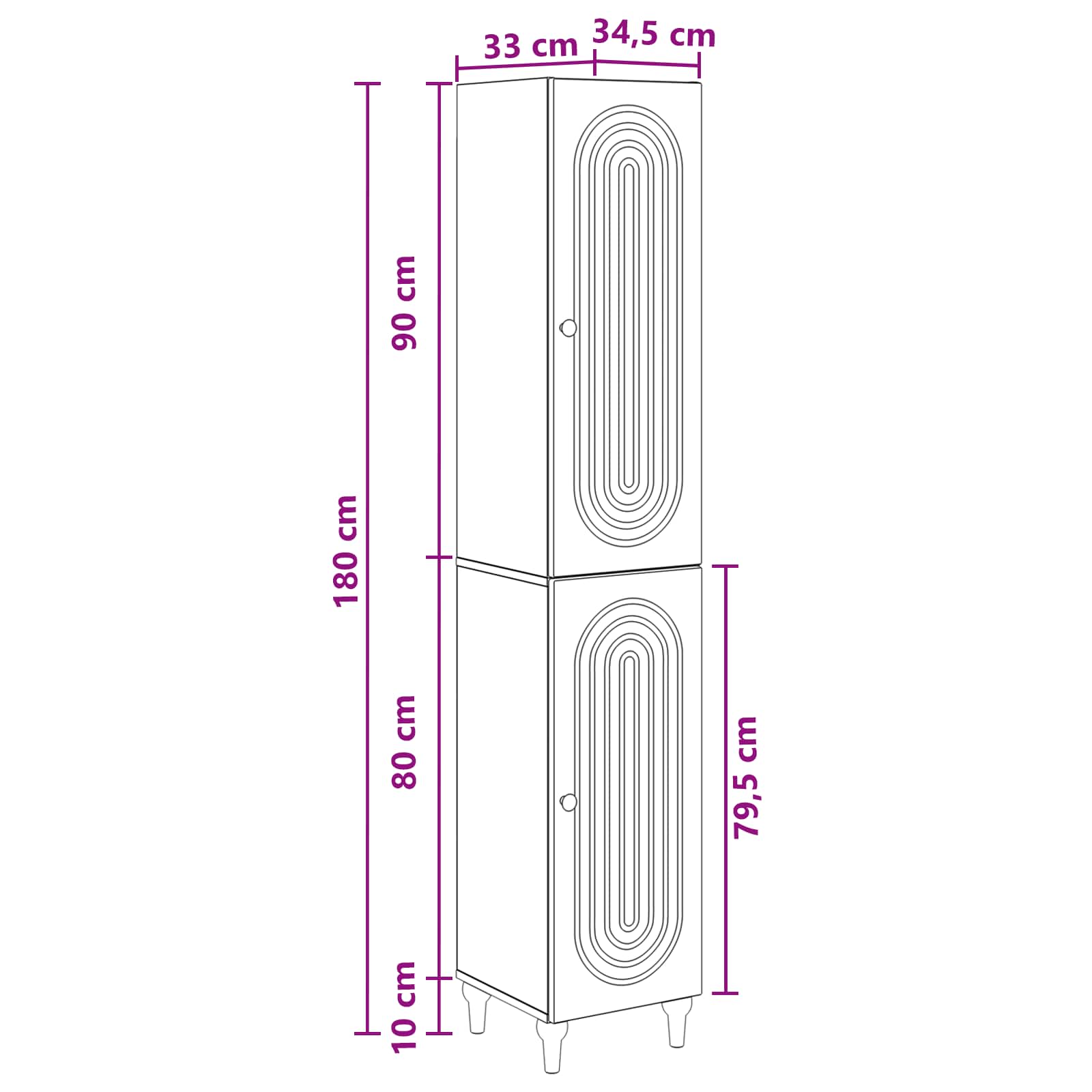 Cabinet Set 2 pcs White Engineered Wood