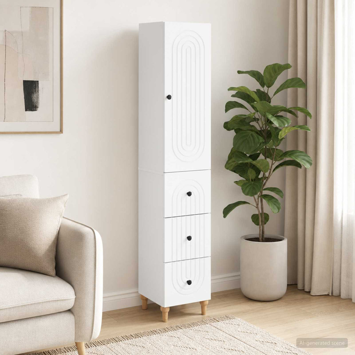 Cabinet Set 2 pcs 33 x 34.5 x 90 cm Engineered Wood