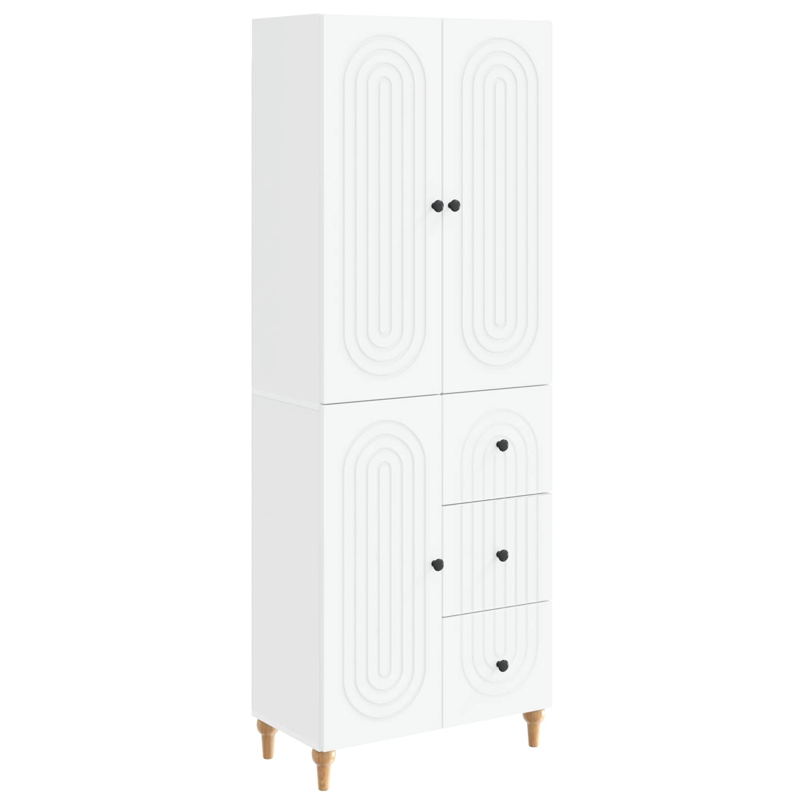 Cabinet Set 2 pcs White 66 x 34.5 x 90 cm Engineered Wood