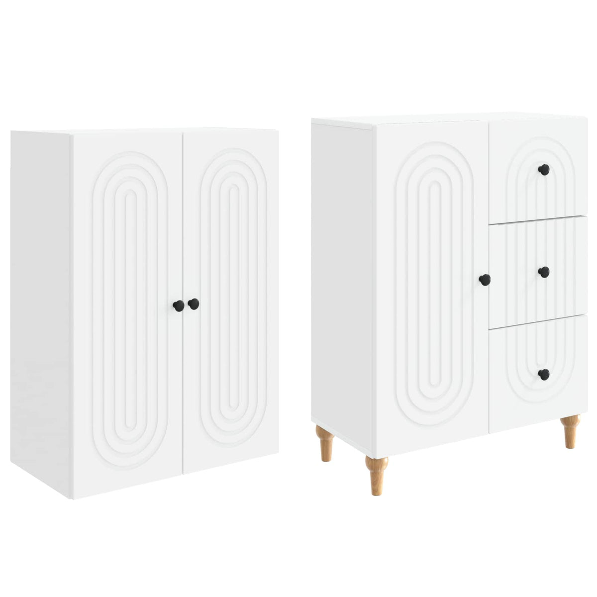 Cabinet Set 2 pcs White 66 x 34.5 x 90 cm Engineered Wood