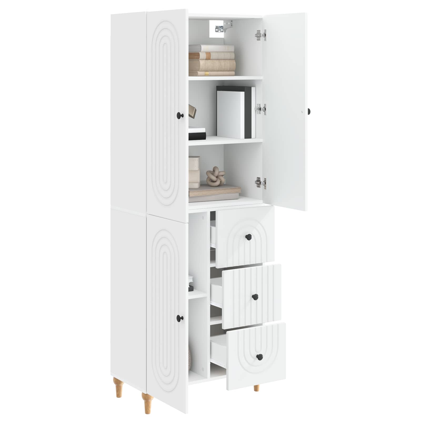 Cabinet Set 2 pcs White 66 x 34.5 x 90 cm Engineered Wood