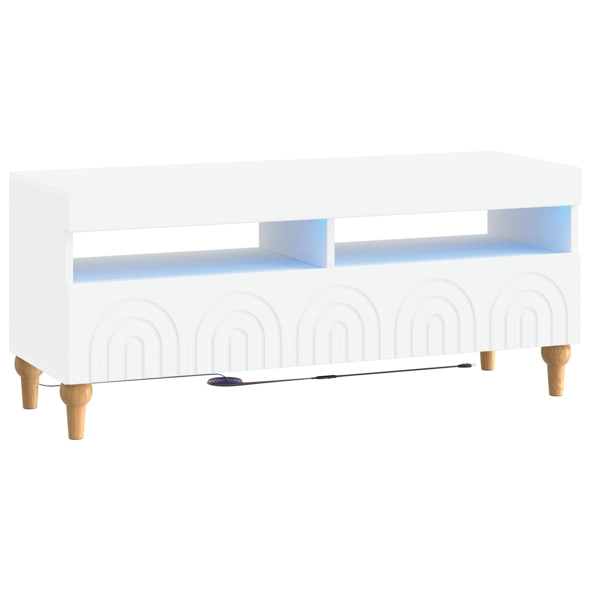 3 Piece LED TV Cabinet White Engineered Wood
