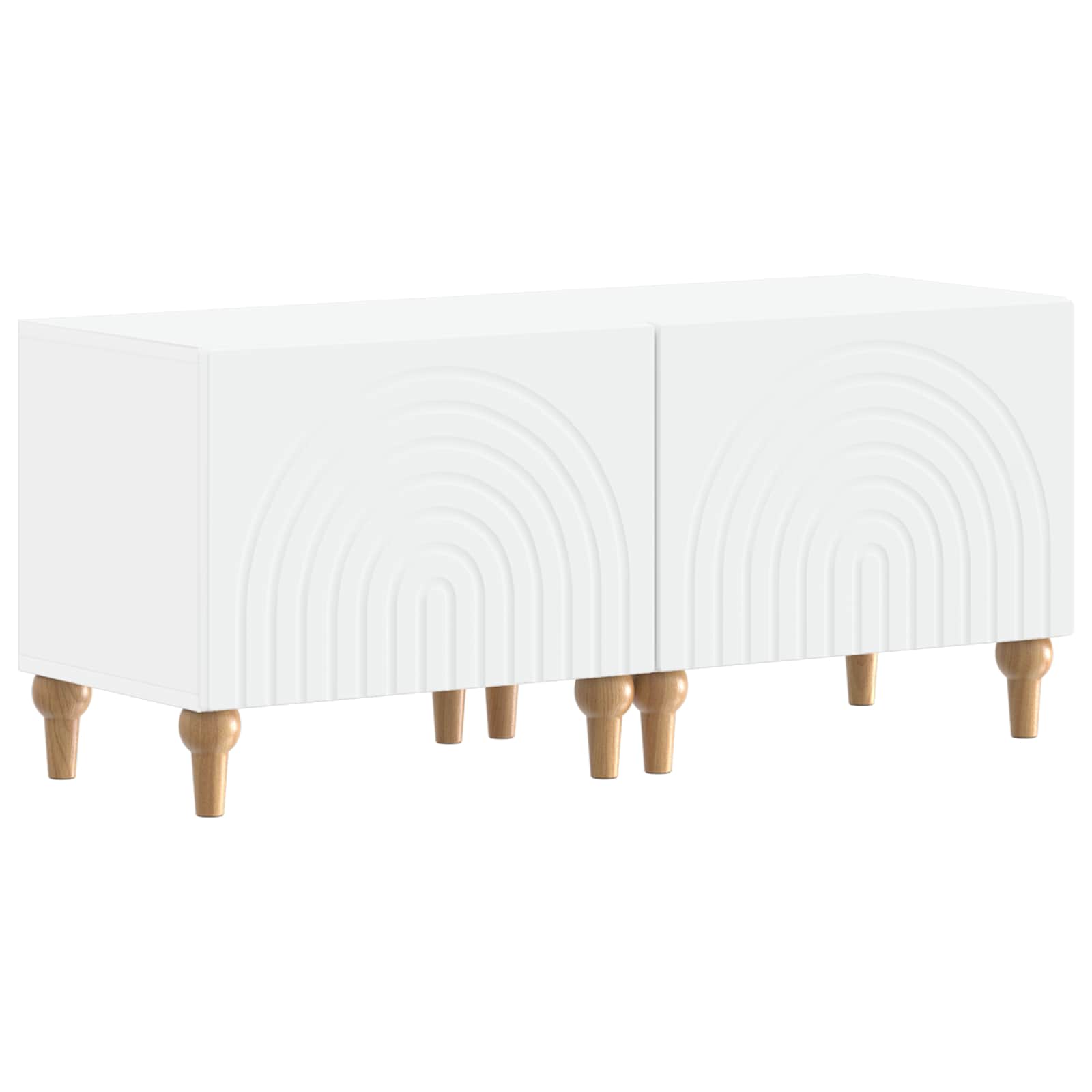 3 Piece LED TV Cabinet White Engineered Wood