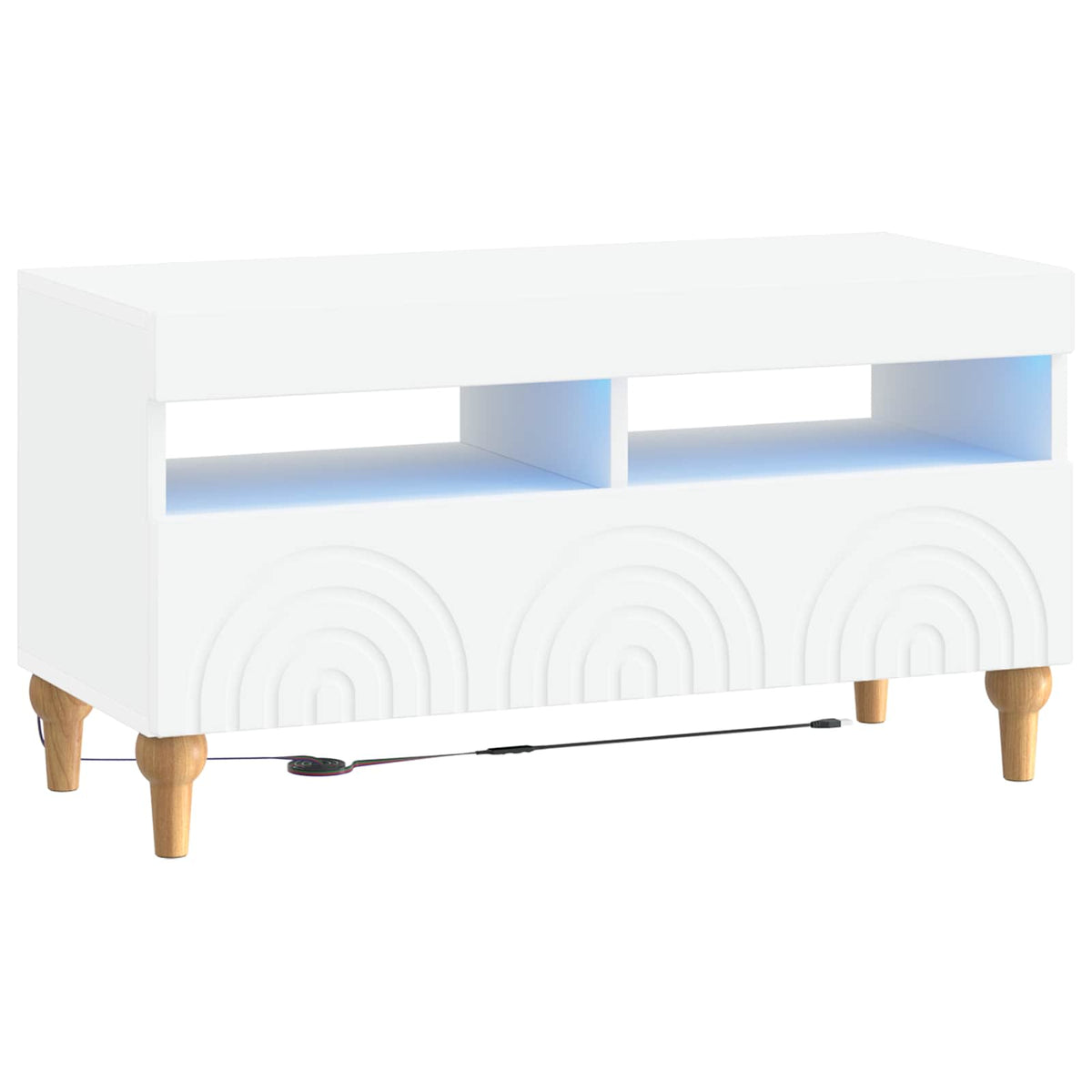 3 Piece LED TV Cabinet White Engineered Wood