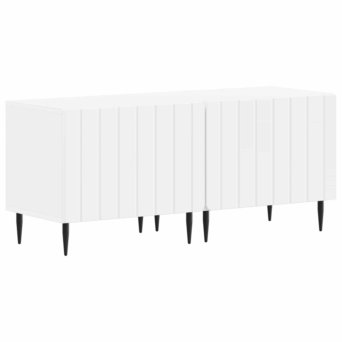 5 Piece LED TV Cabinet White Engineered Wood