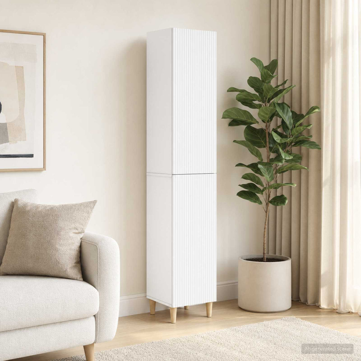 Cabinet Set 2 pcs White 33 x 34.5 x 90 cm Engineered Wood