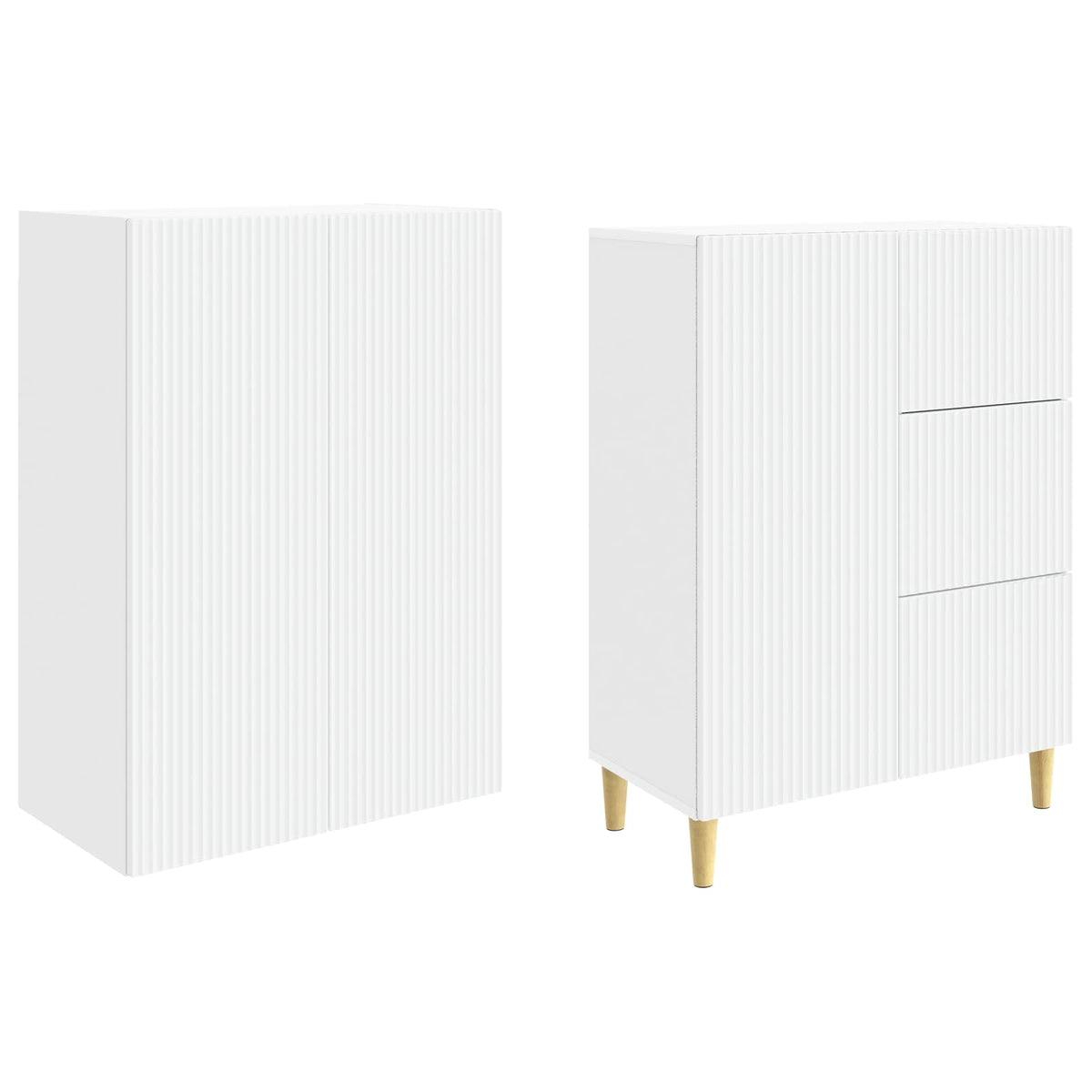 Cabinet Set 2 pcs White 66 x 34.5 x 90 cm Engineered Wood