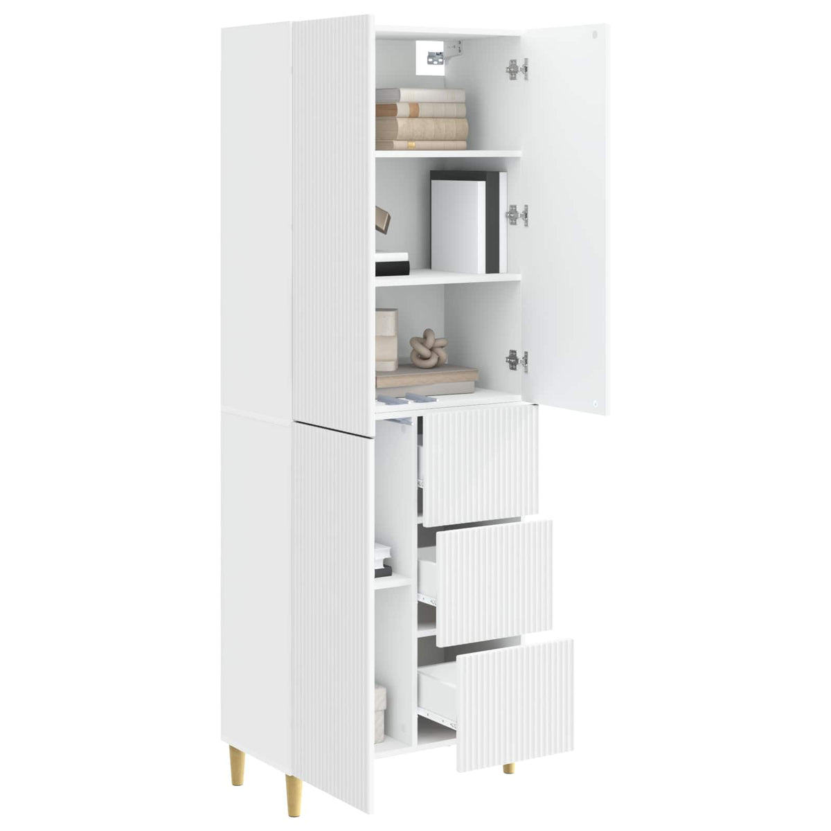 Cabinet Set 2 pcs White 66 x 34.5 x 90 cm Engineered Wood