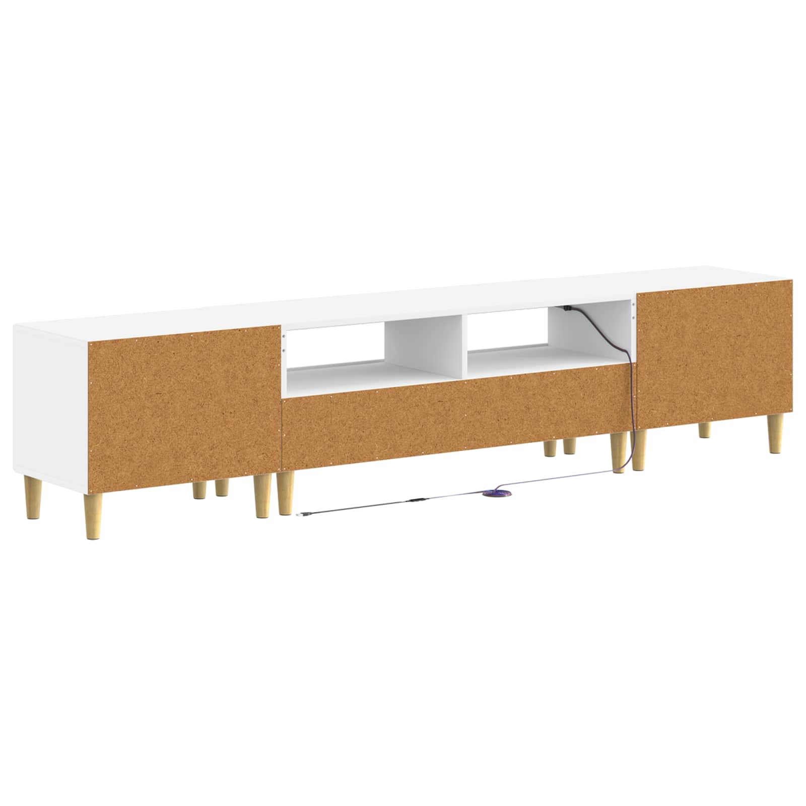 5 Piece LED TV Cabinet White Engineered Wood