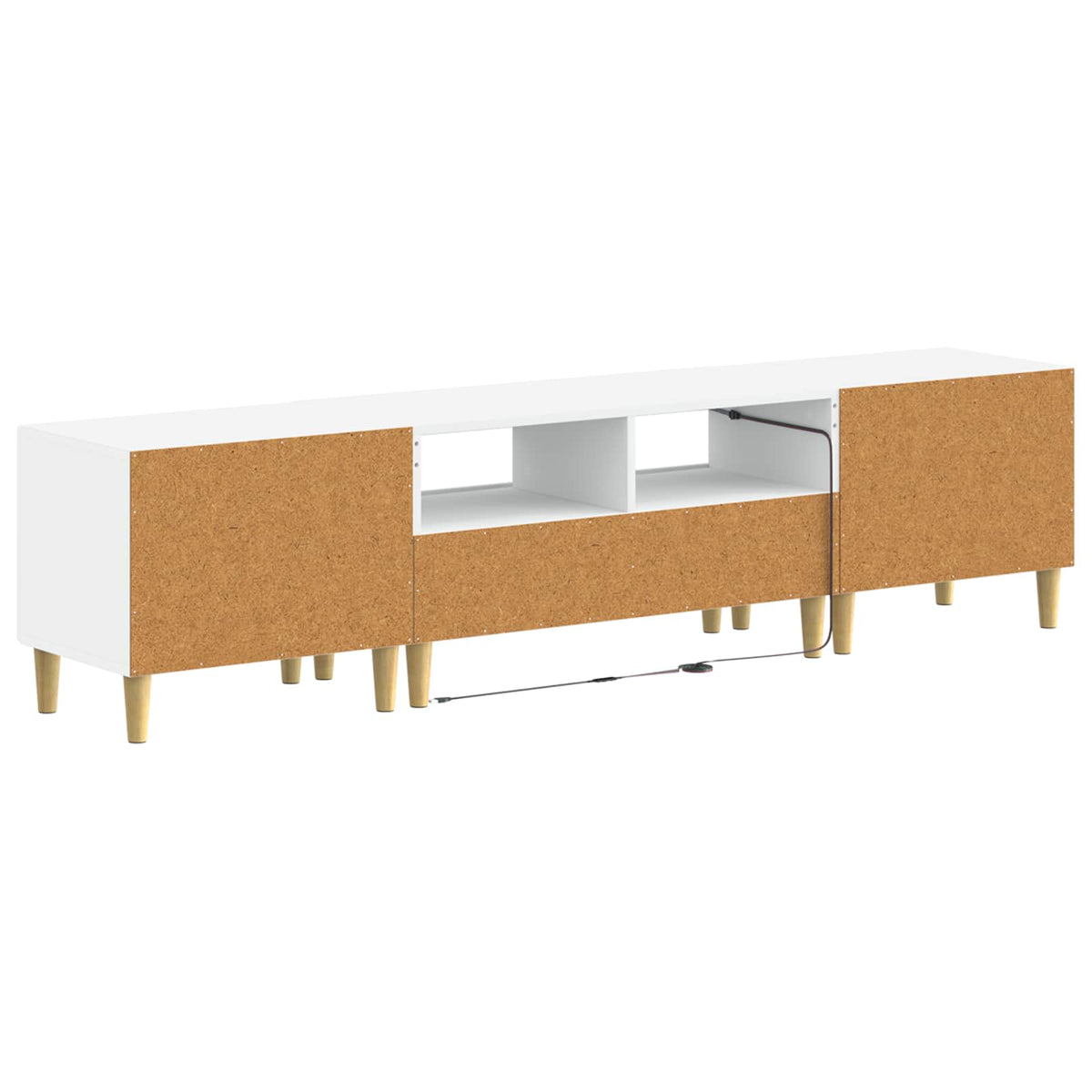 5 Piece LED TV Cabinet White Engineered Wood