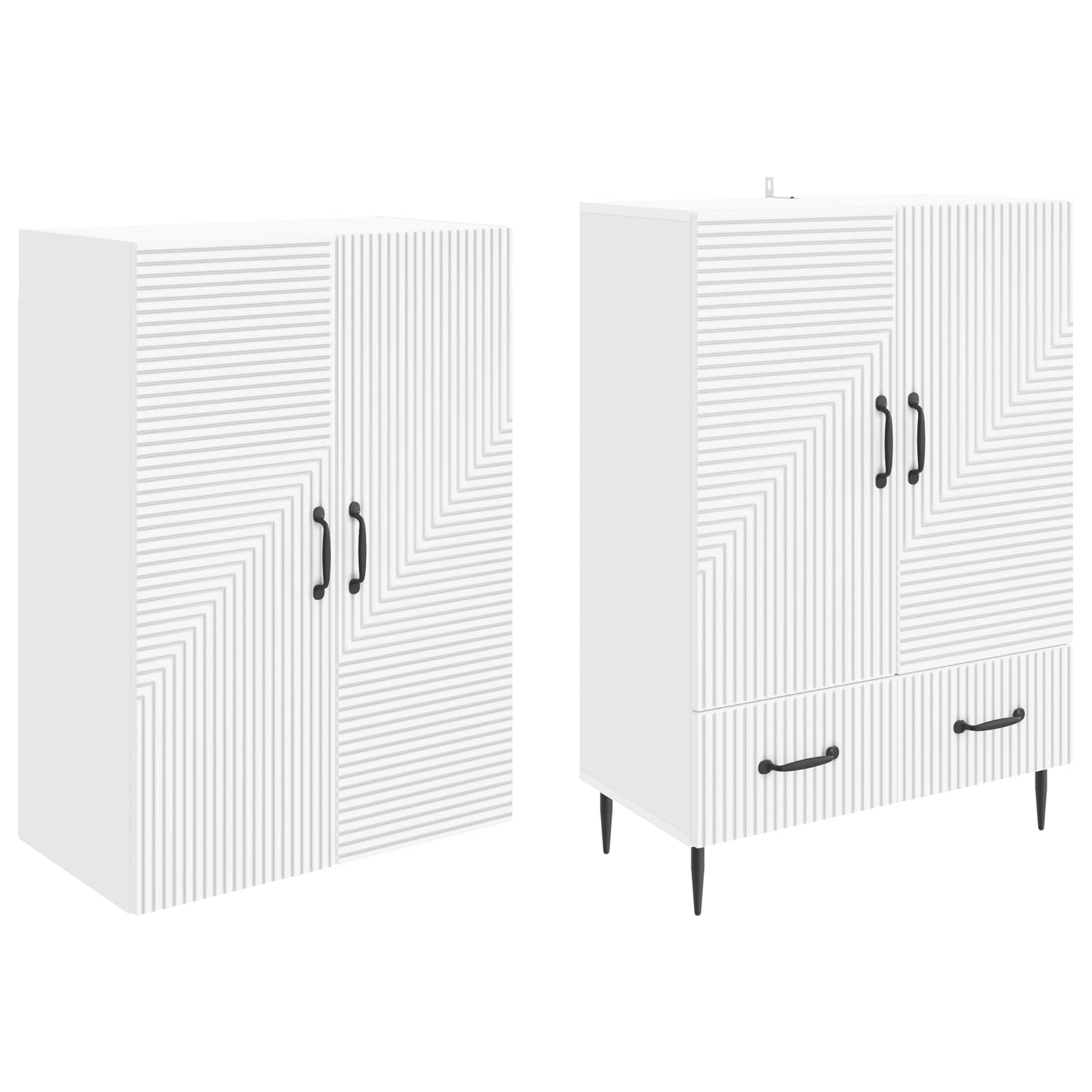 Cabinet Set 2 pcs 66 x 34.5 x 95 cm Engineered Wood