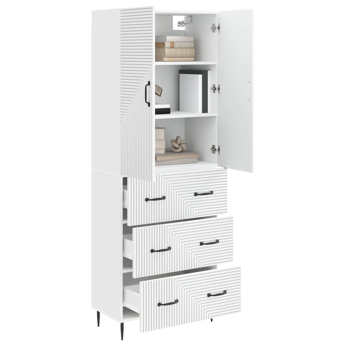 Cabinet Set 2 pcs White 66 x 34.5 x 90 cm Engineered Wood